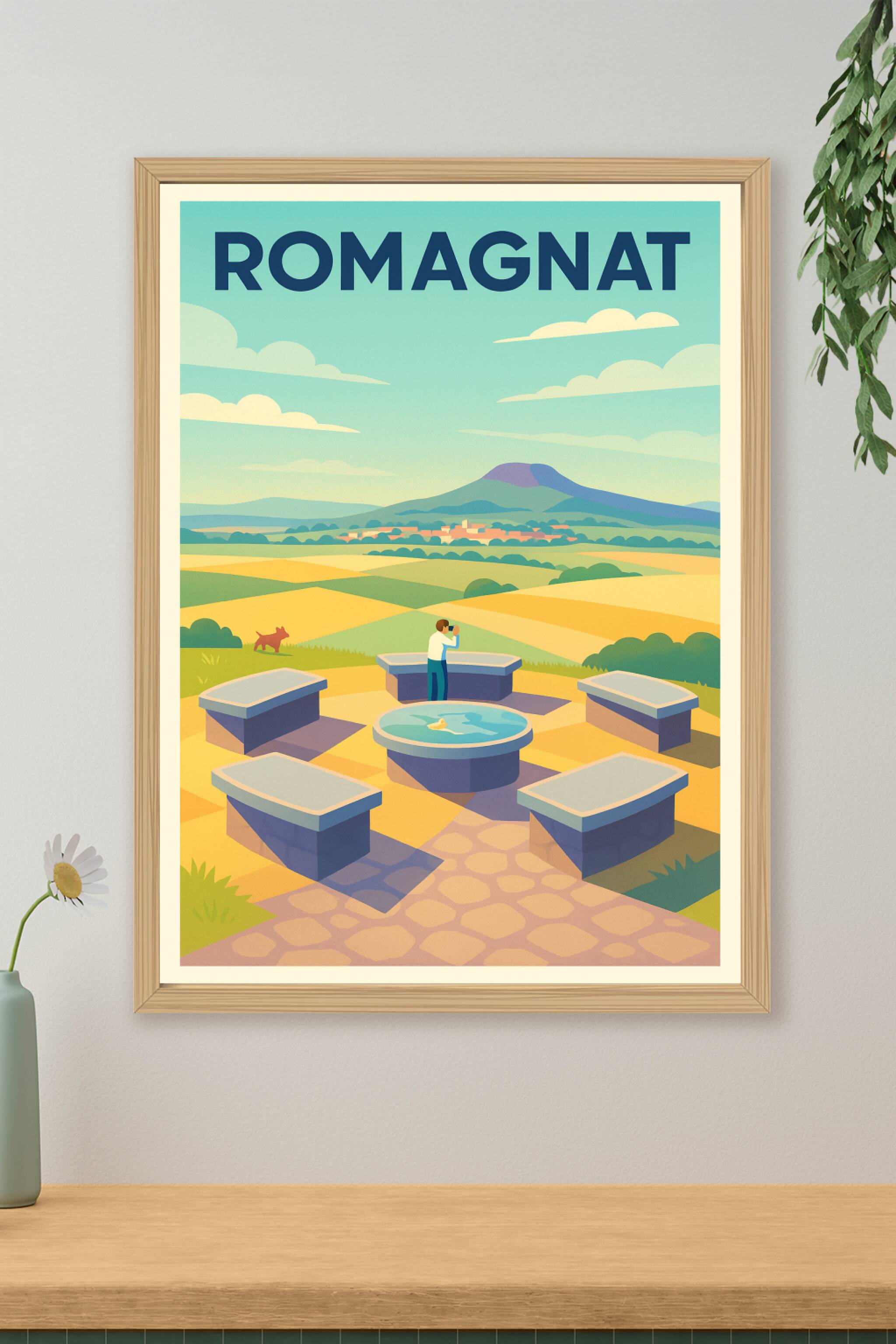Affiche de Romagnat - Panorama bucolique au cœur de l'Auvergne