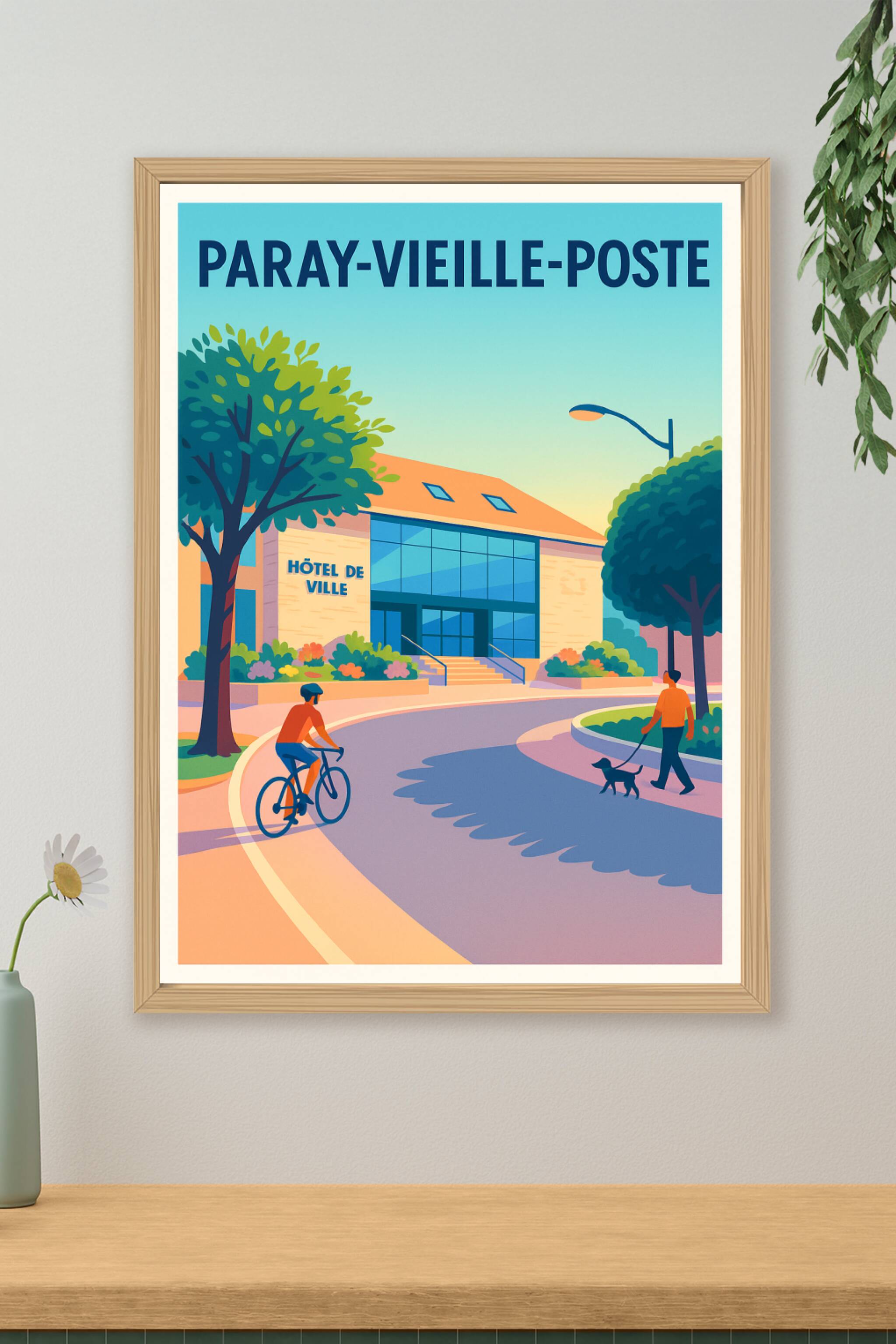Affiche de Paray-Vieille-Poste - Une scène de vie paisible au cœur de la ville
