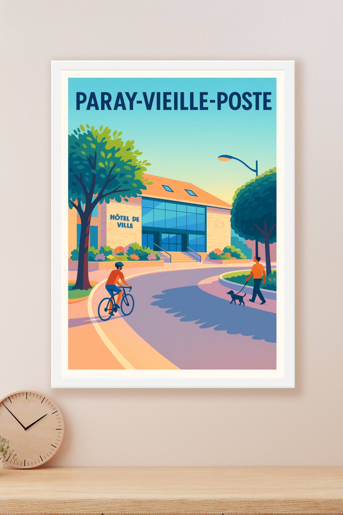Affiche de Paray-Vieille-Poste - Une scène de vie paisible au cœur de la ville