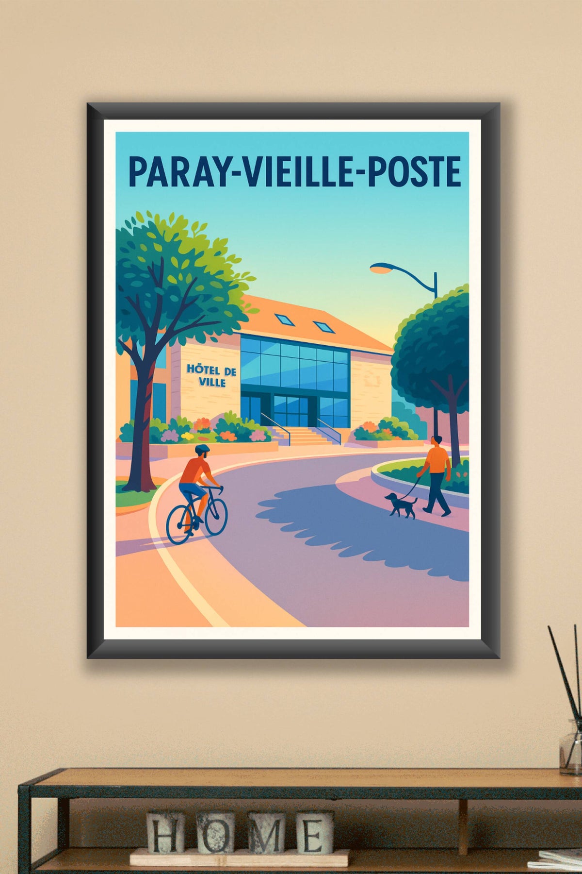 Affiche de Paray-Vieille-Poste - Une scène de vie paisible au cœur de la ville