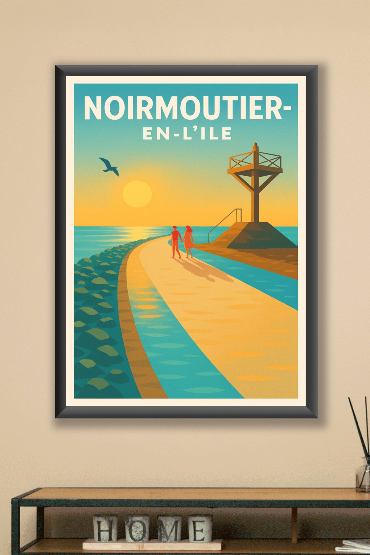 Affiche de Noirmoutier-en-l'Île - Escapade romantique au coucher du soleil