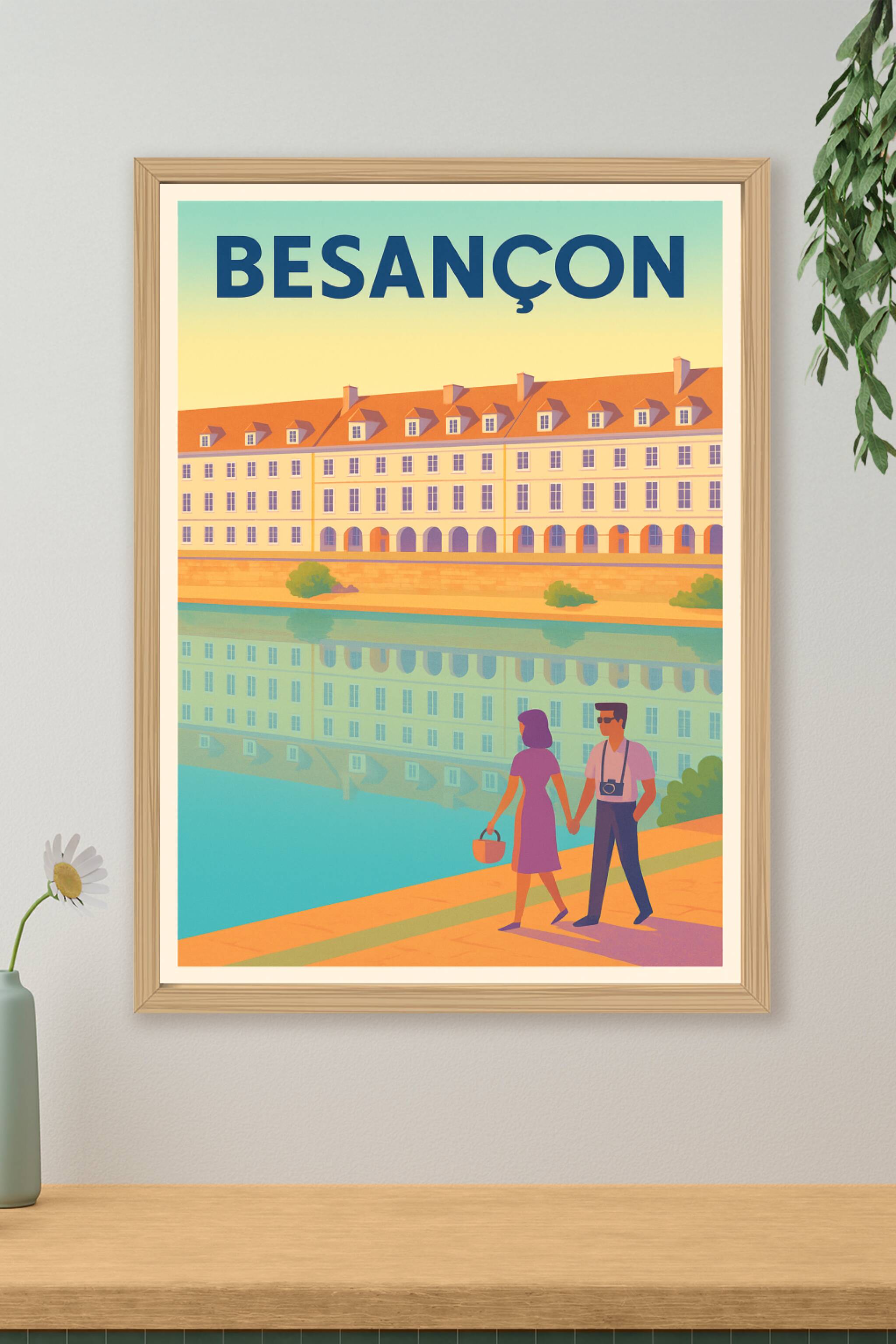 Affiche de Besançon - Promenade romantique au bord du Doubs