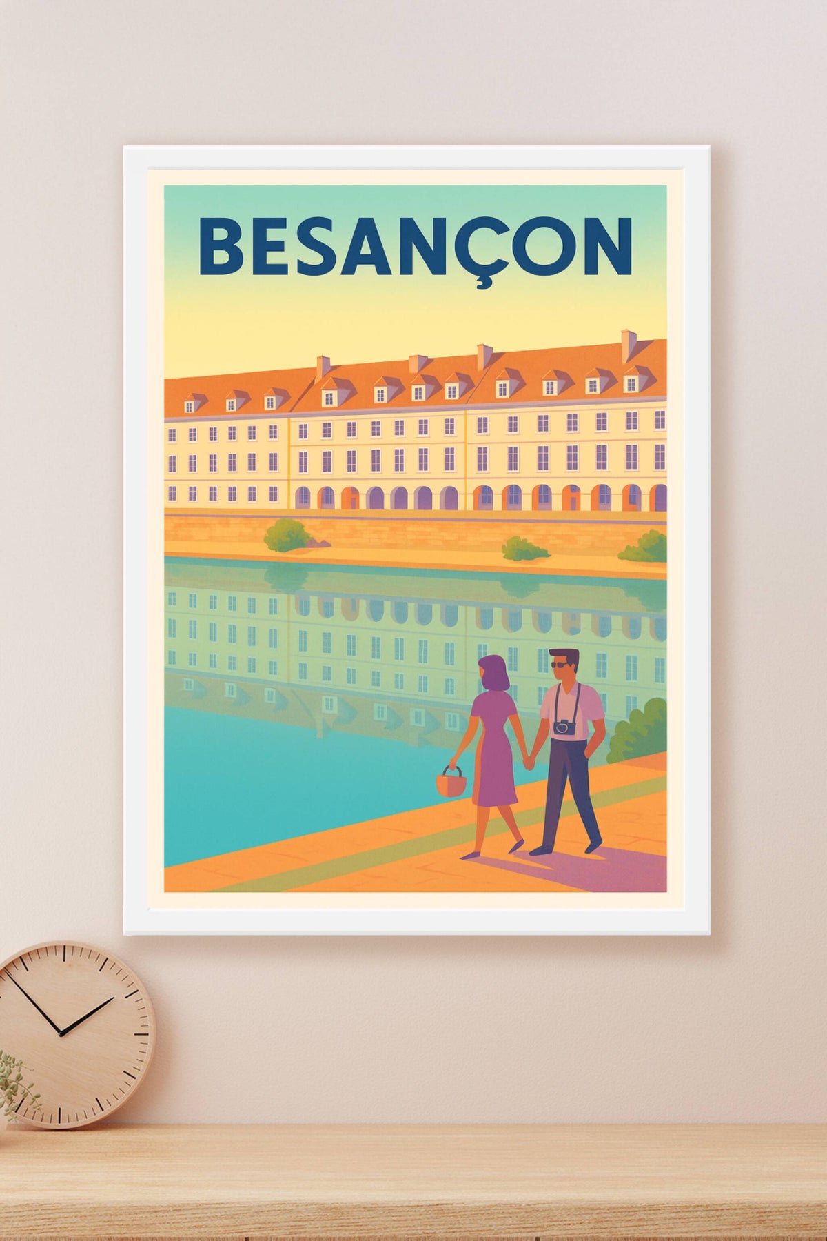 Affiche de Besançon - Promenade romantique au bord du Doubs