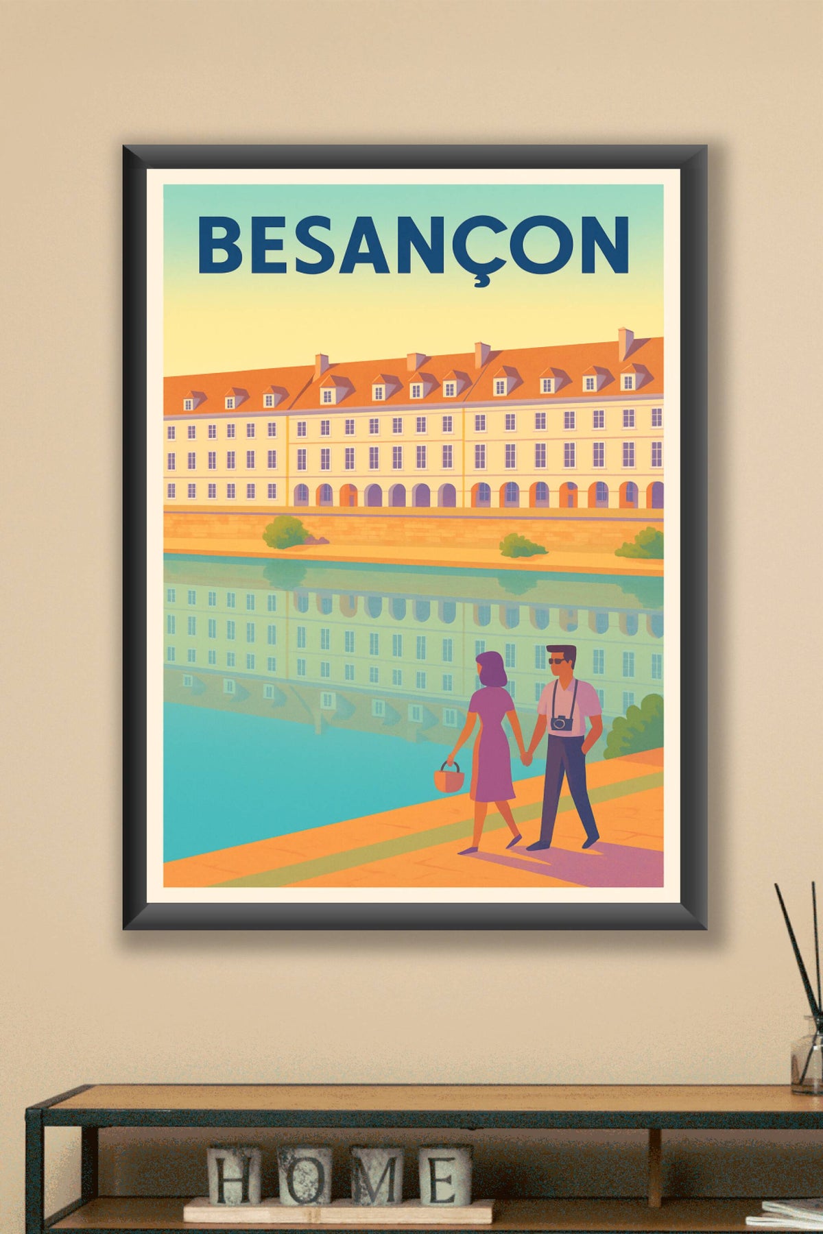 Affiche de Besançon - Promenade romantique au bord du Doubs