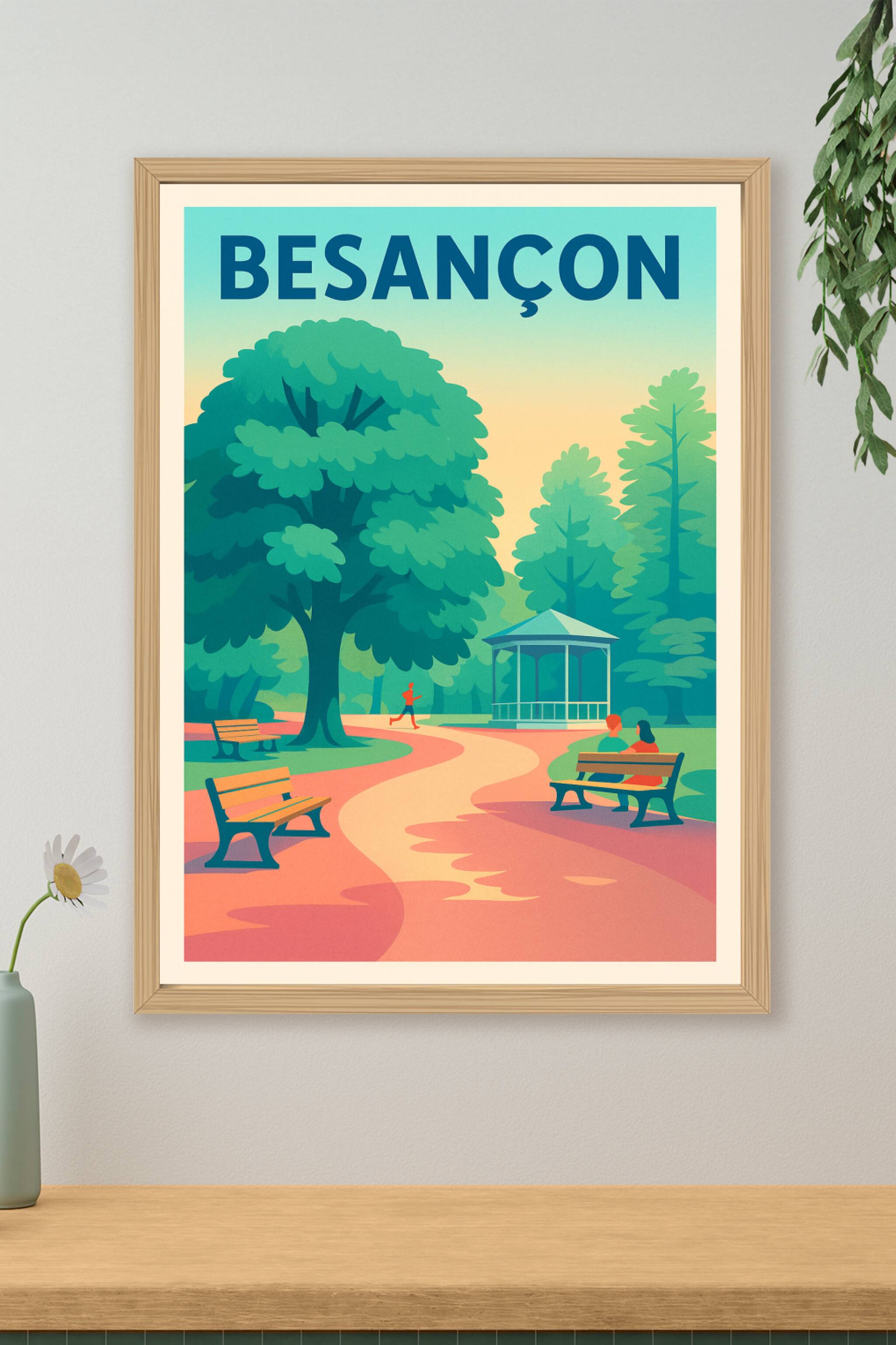 Affiche de Besançon - Promenade paisible au cœur de la nature