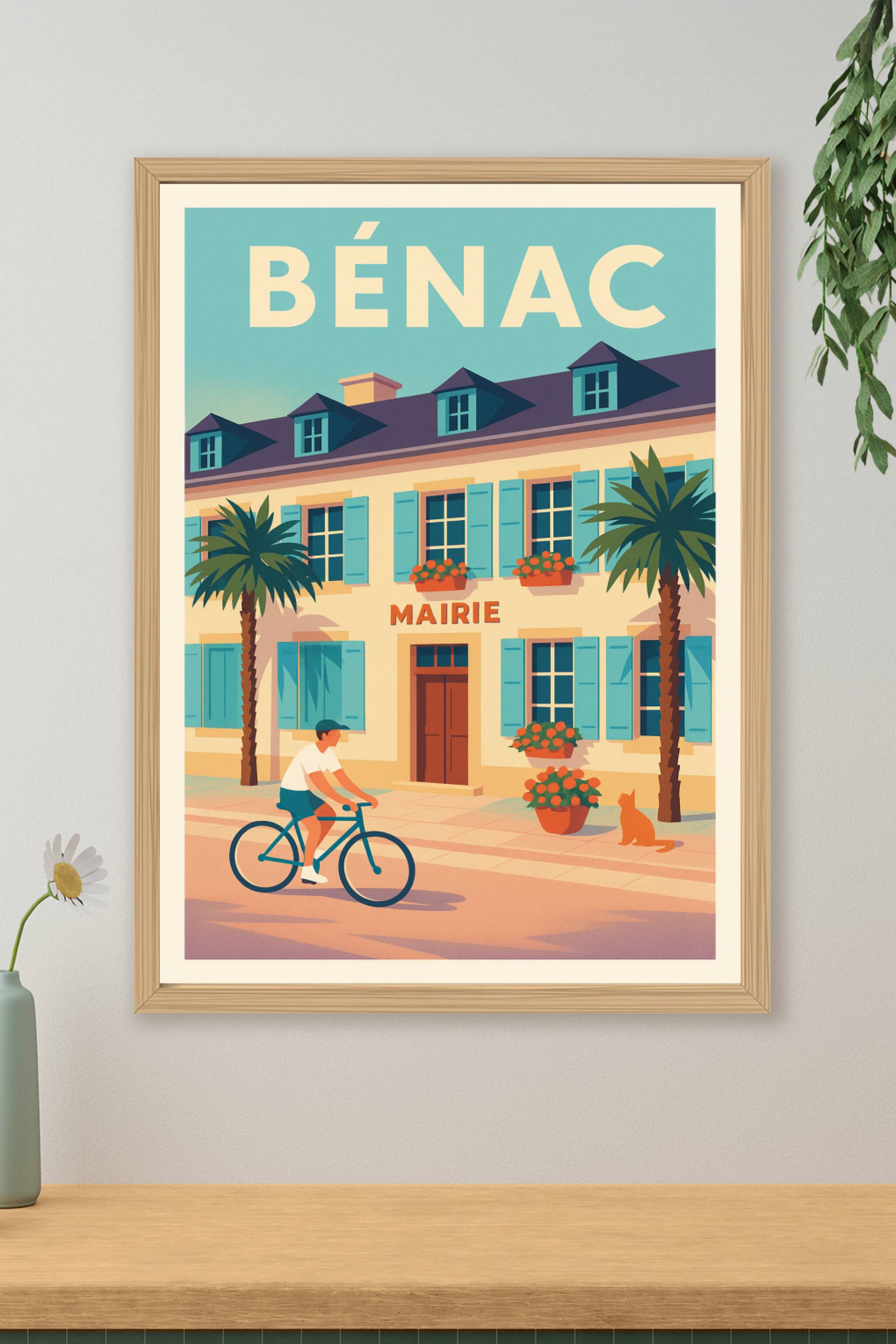 Affiche de Bénac - Charme et douceur d'une petite mairie ensoleillée
