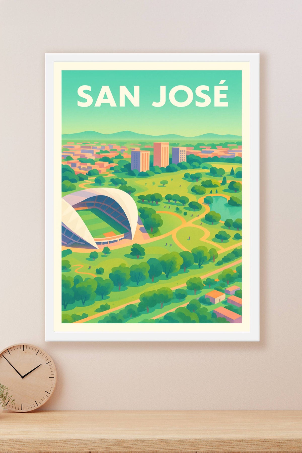Affiche de San José - Harmonie urbaine et nature en pleine lumière