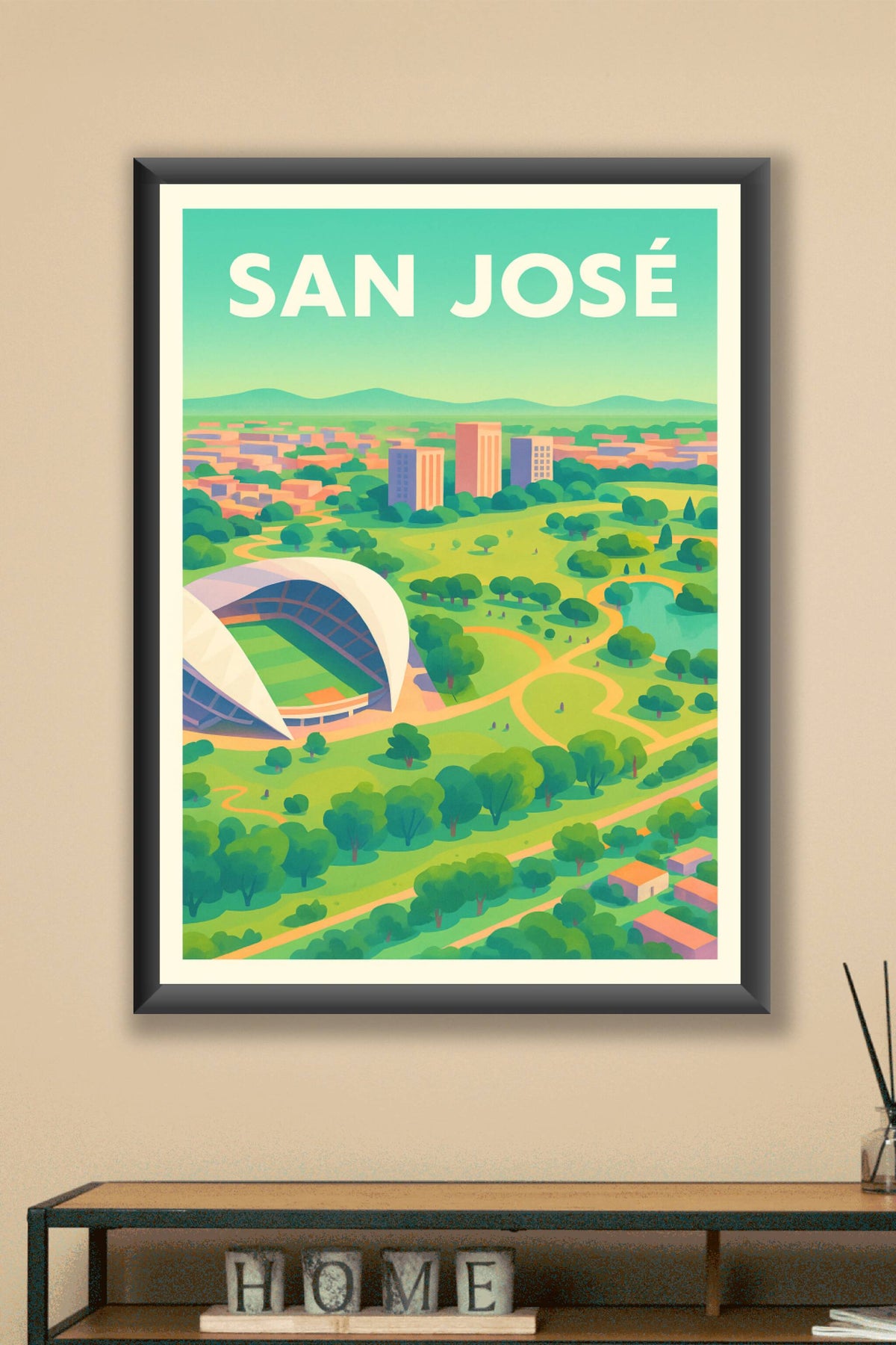 Affiche de San José - Harmonie urbaine et nature en pleine lumière