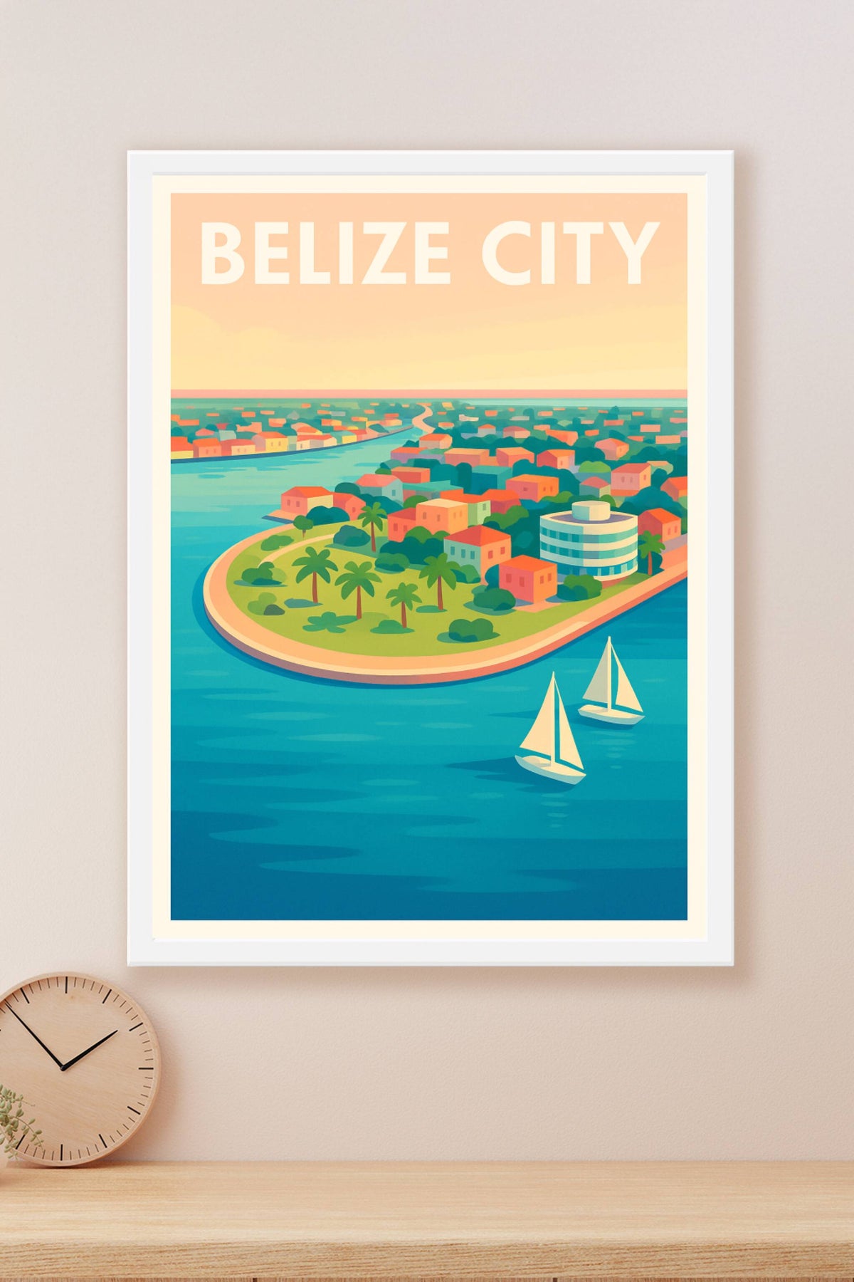 Affiche de Belize City - Évasion tropicale et douceur marine
