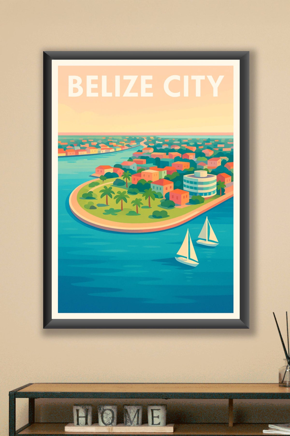 Affiche de Belize City - Évasion tropicale et douceur marine