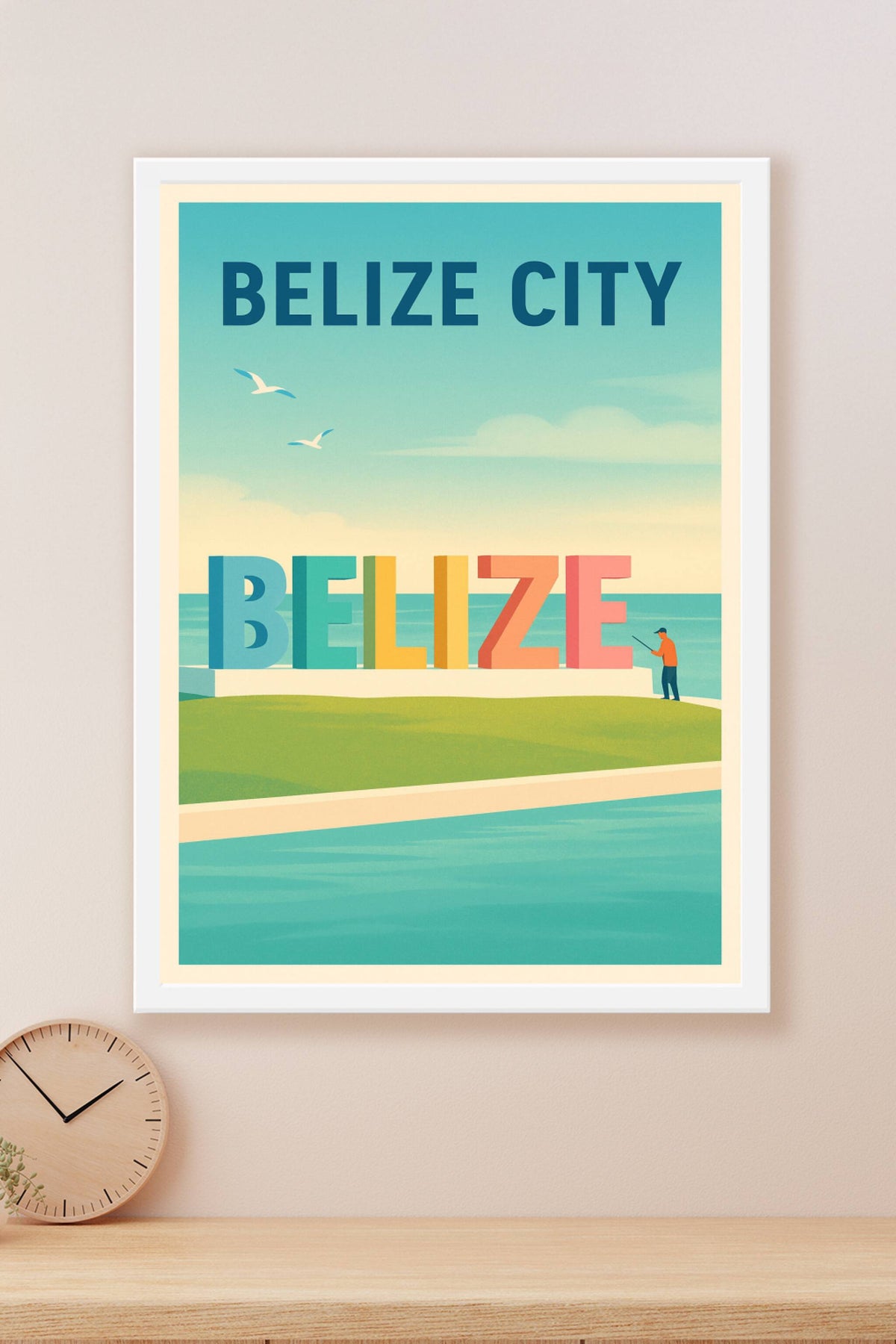 Affiche de Belize City - Vibrante escapade colorée au bord de l'eau