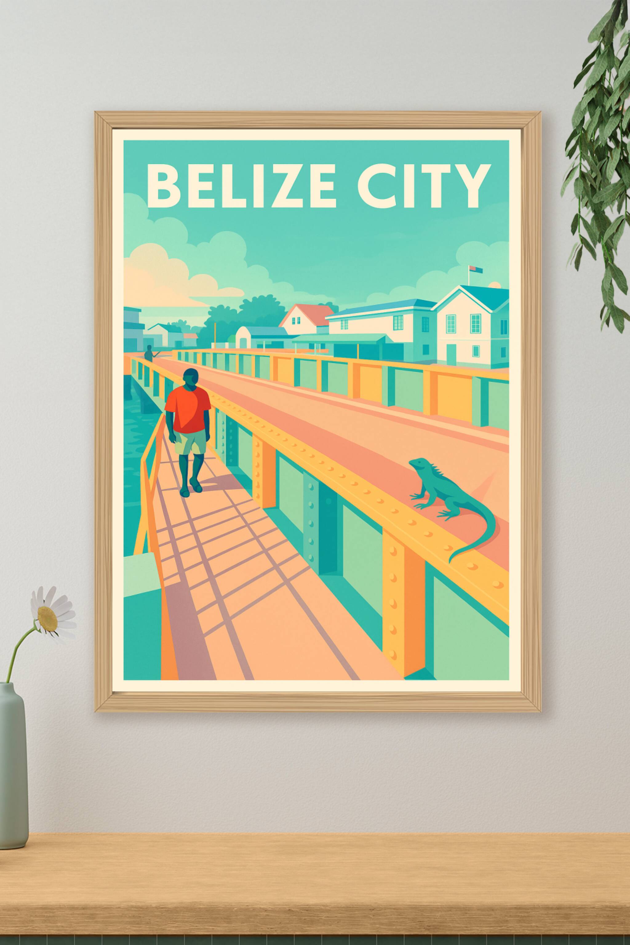 Affiche de Belize City - Escapade colorée au cœur des Caraïbes