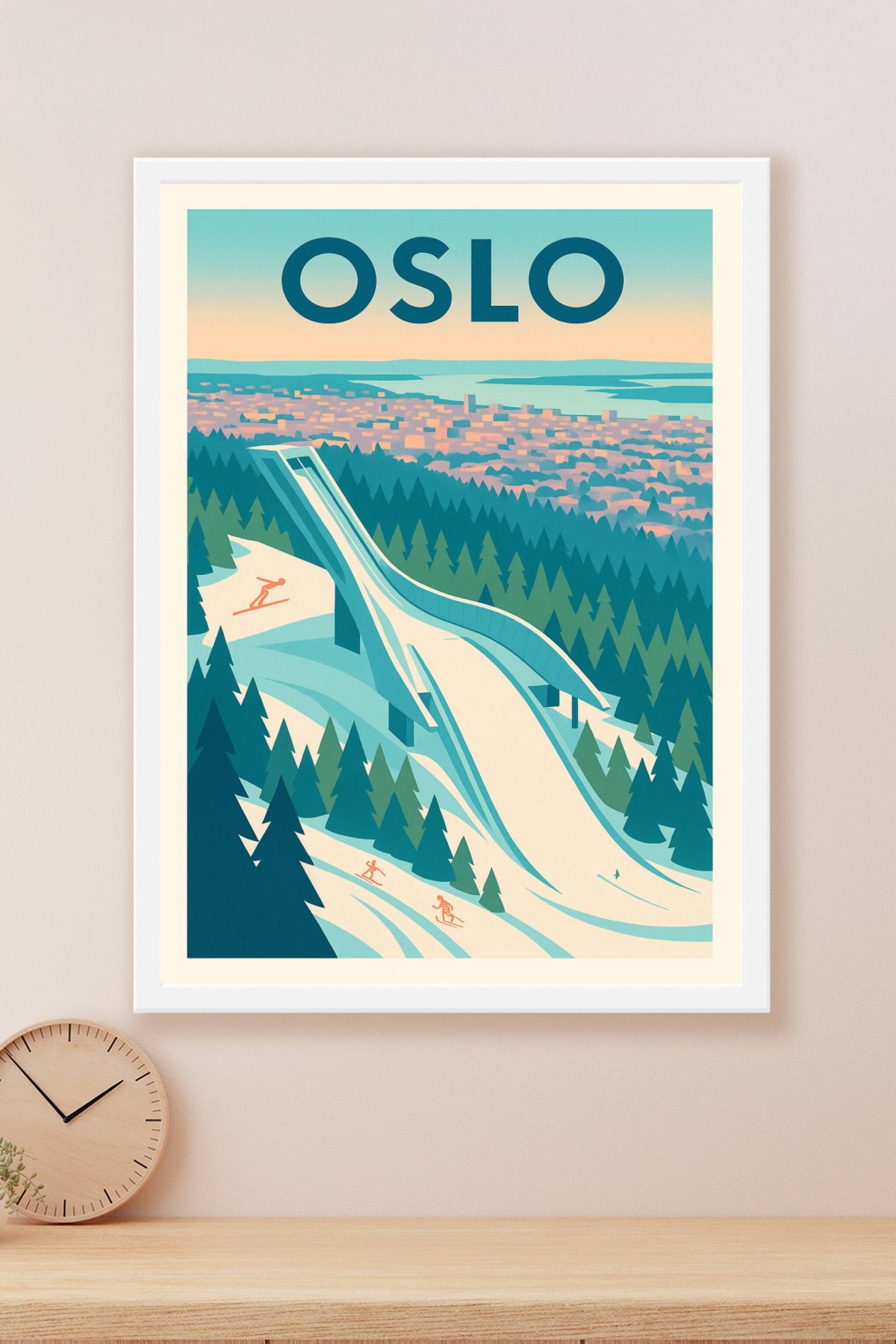 Affiche de Oslo - L'élégance hivernale des trampolines à ski