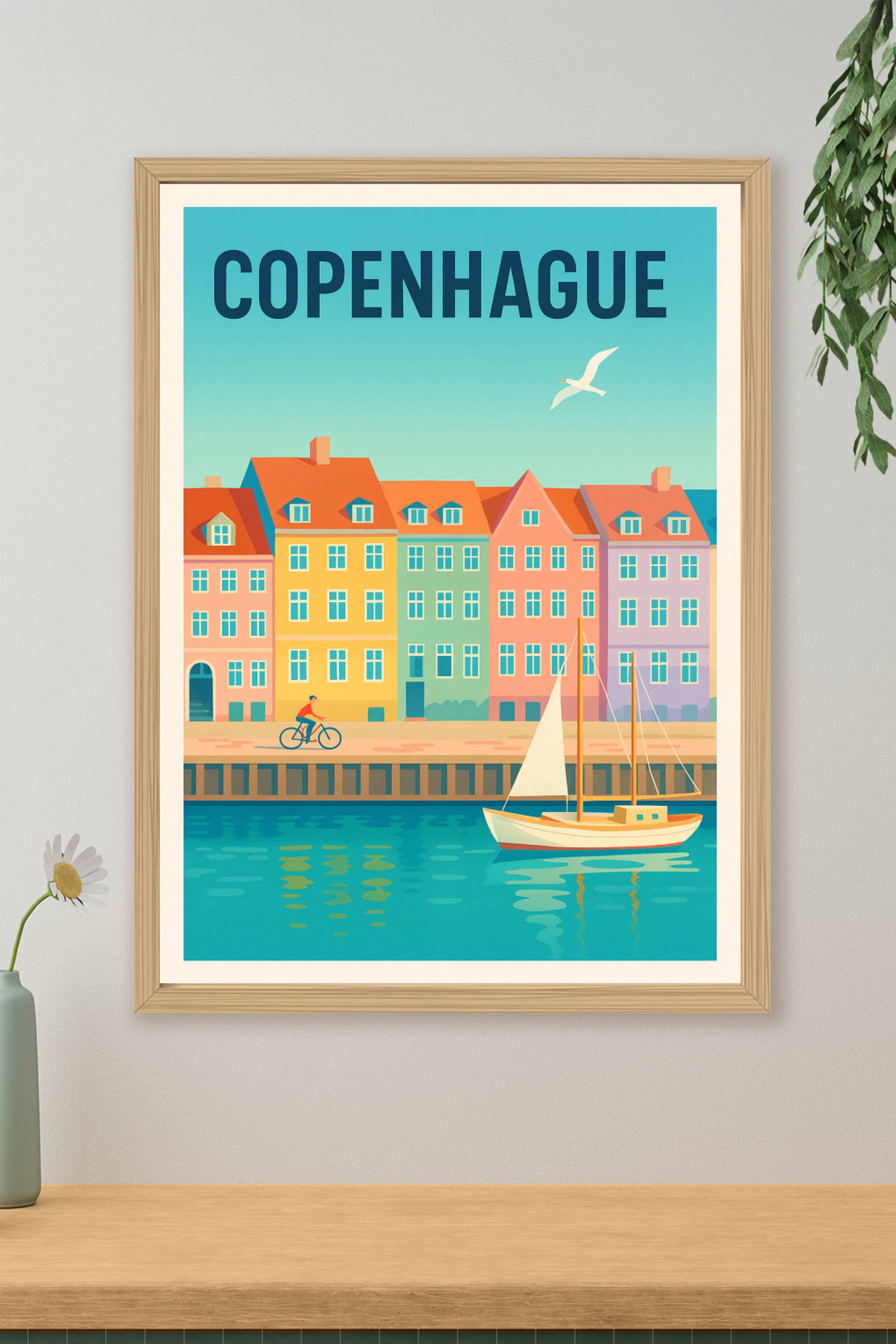 Affiche de Copenhague - Charme coloré des quais emblématiques
