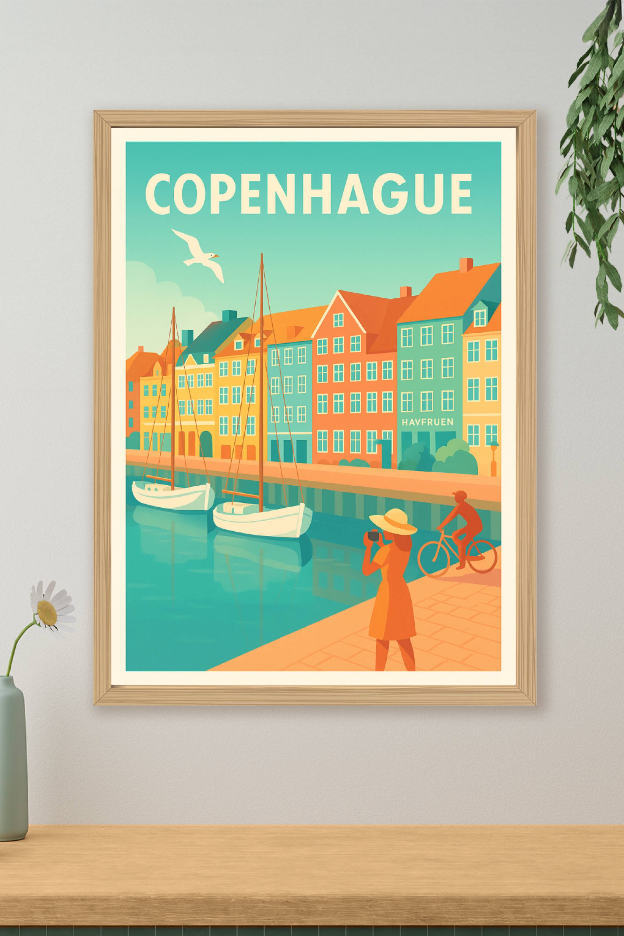 Affiche de Copenhague - Charme et couleurs du port Nyhavn