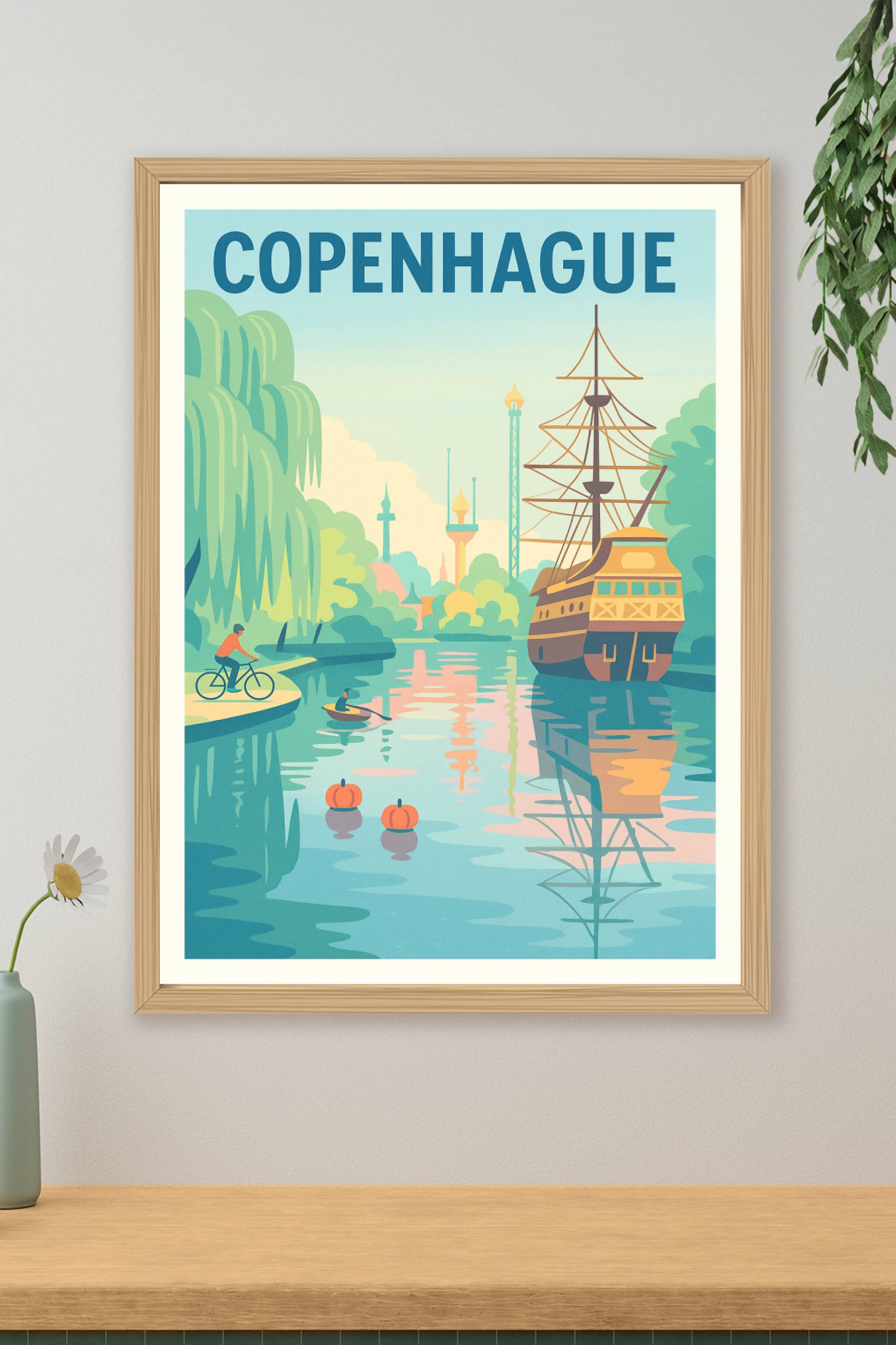 Affiche de Copenhague - L'élégance paisible des canaux nordiques