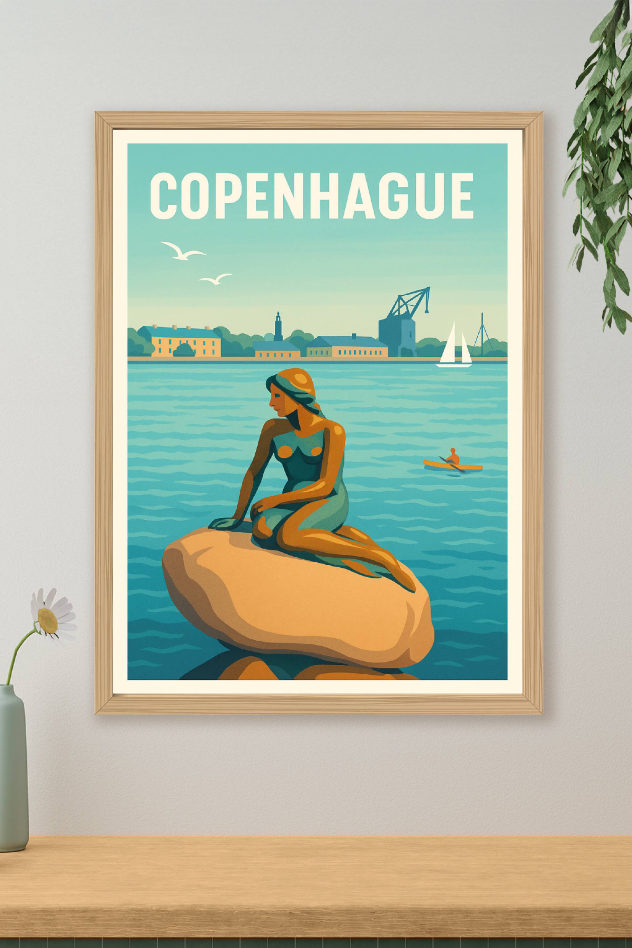 Affiche de Copenhague - La Dame de la mer, icône maritime danoise