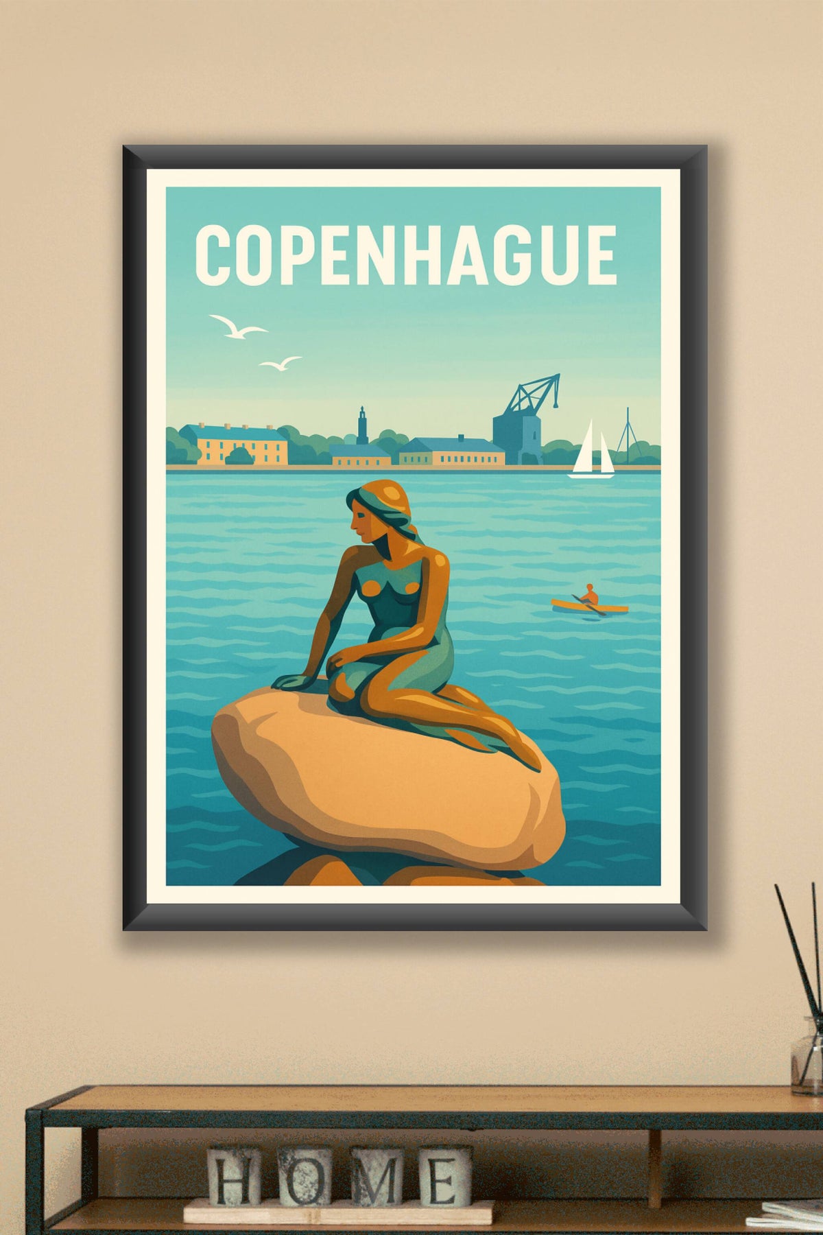 Affiche de Copenhague - La Dame de la mer, icône maritime danoise