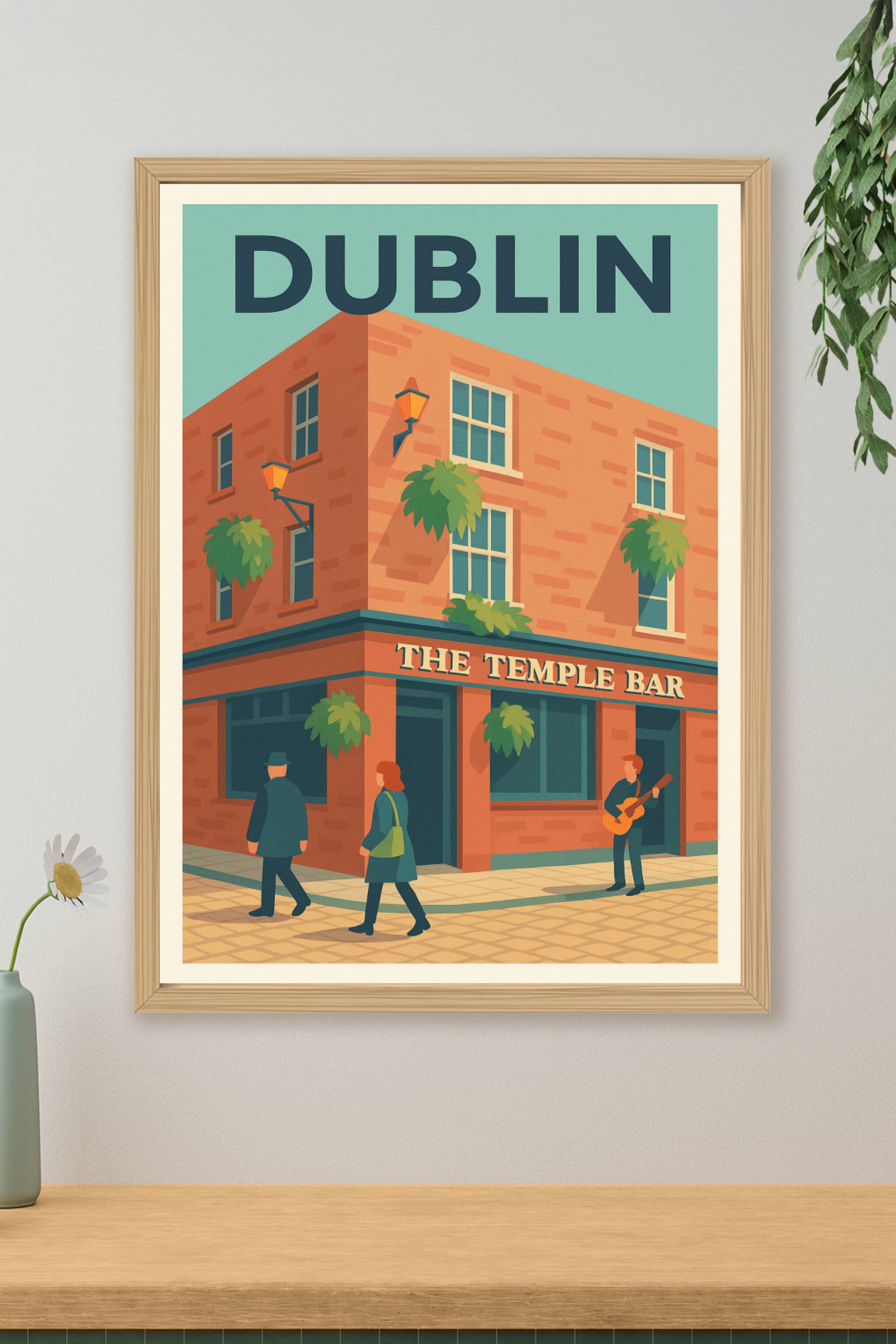 Affiche de Dublin - L'ambiance conviviale du Temple Bar