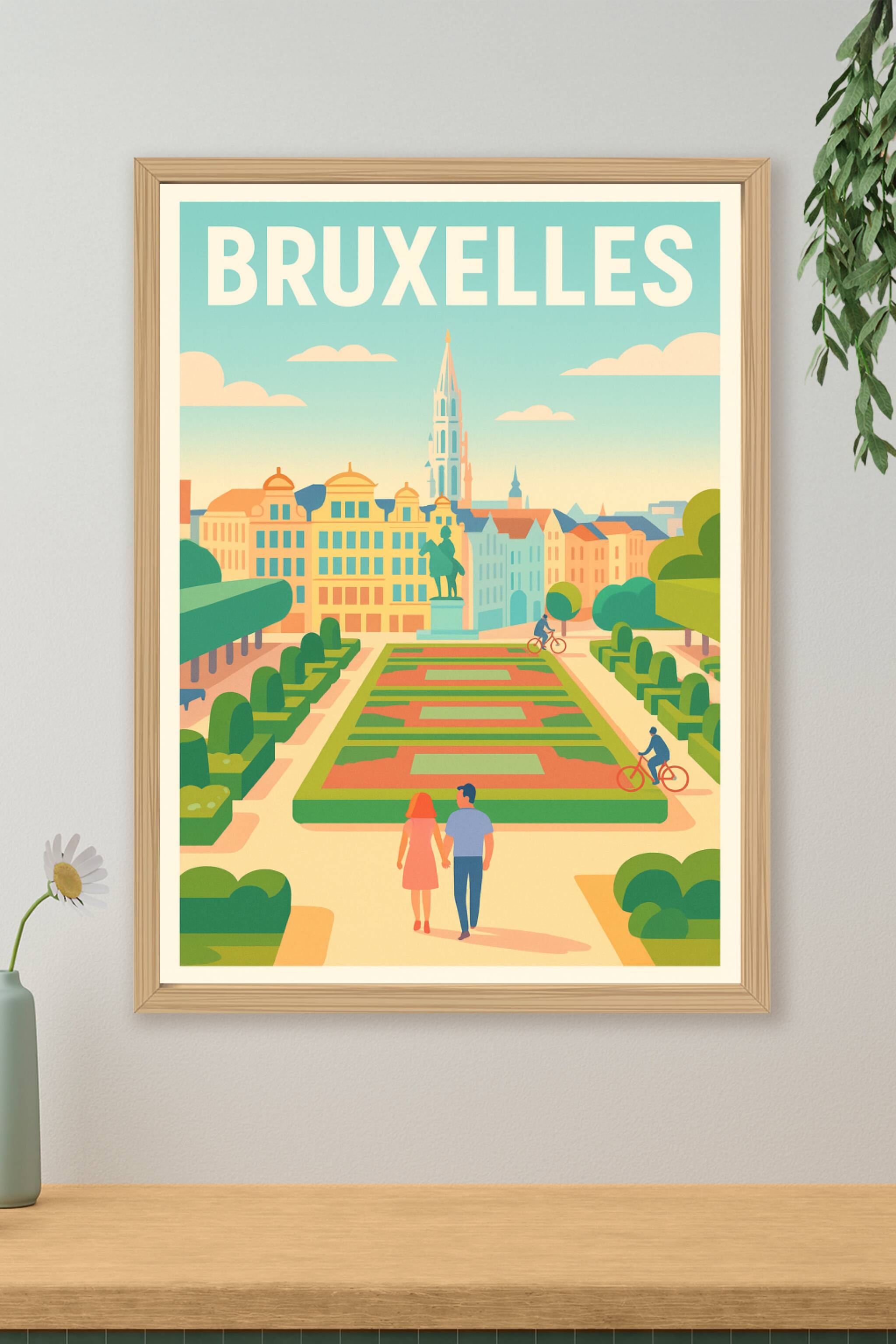 Affiche de Bruxelles - Promenade romantique au cœur de la capitale