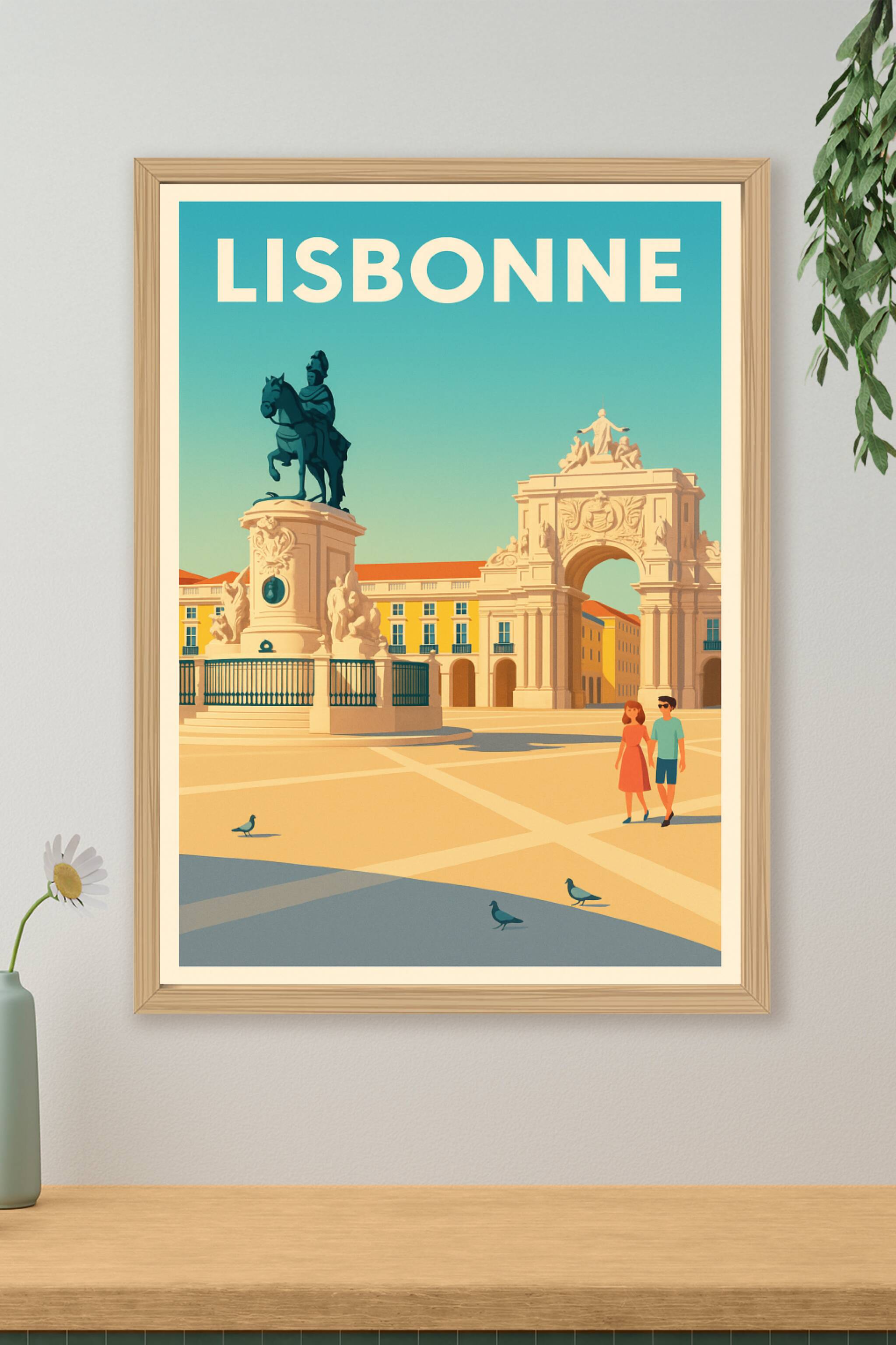 Affiche de Lisbonne - Voyage au cœur de la Praça do Comércio