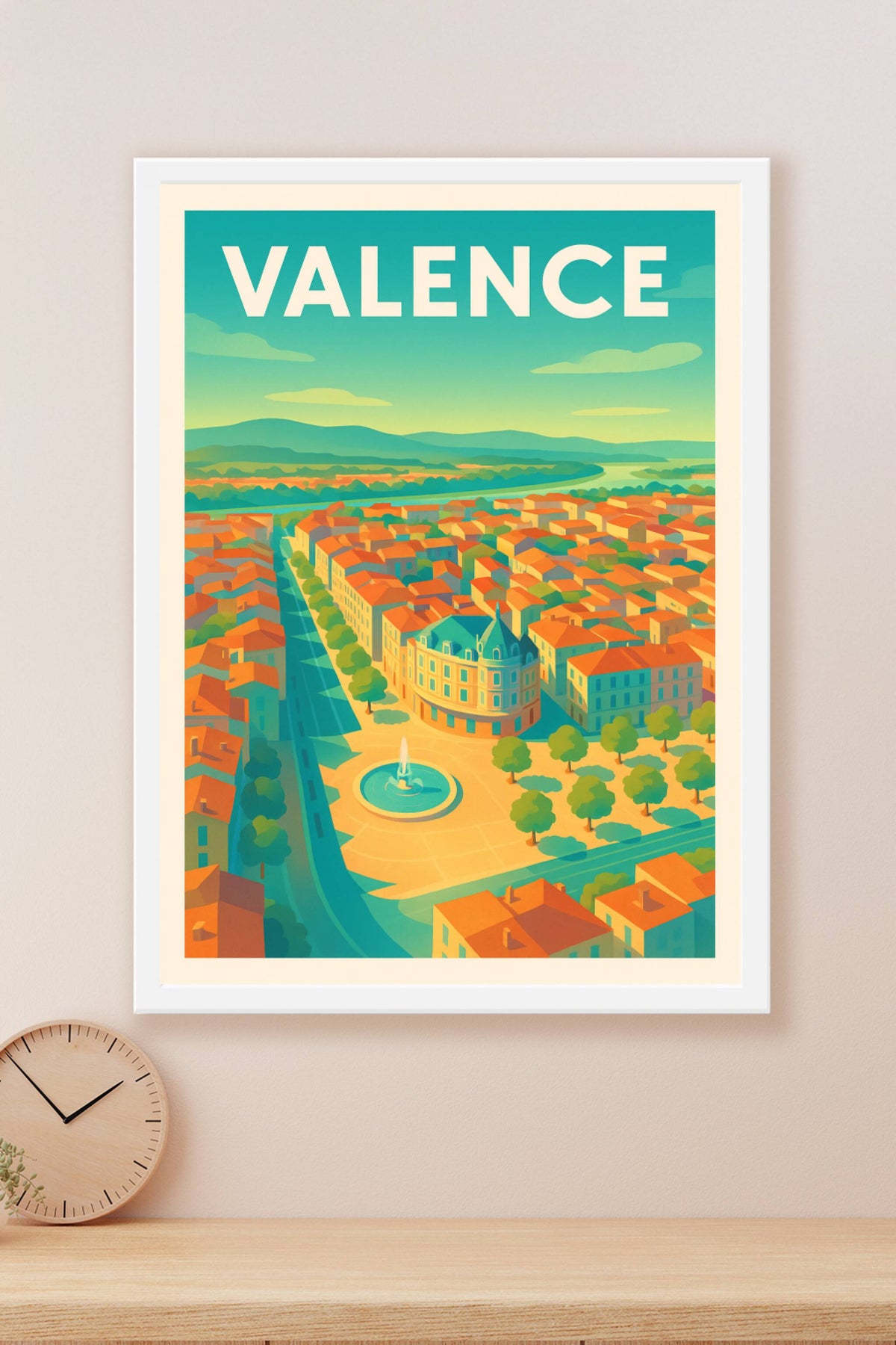Affiche de Valence - Une vue ensoleillée du plein cœur de la ville