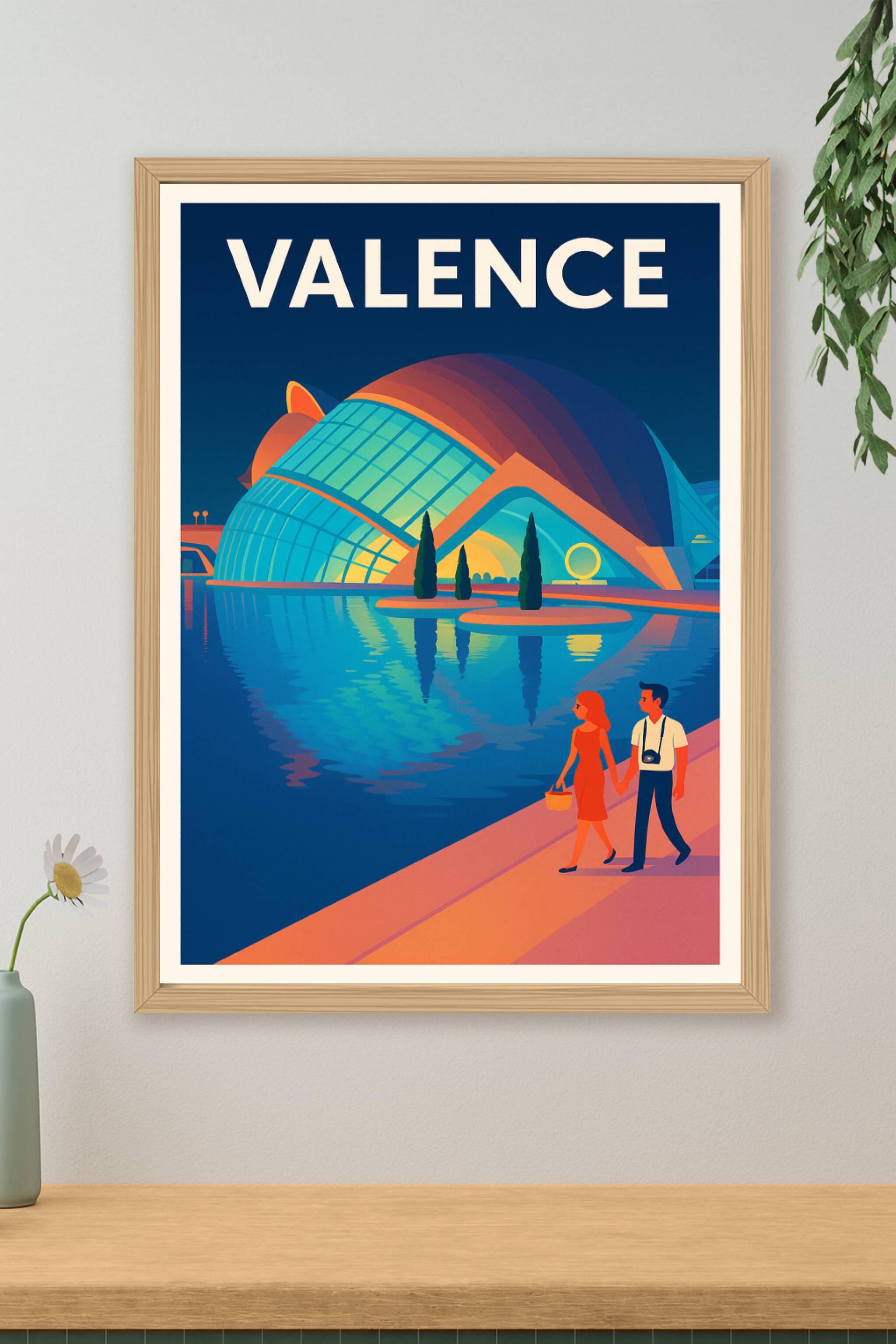 Affiche de Valence - L'élégance contemporaine au fil de l'eau