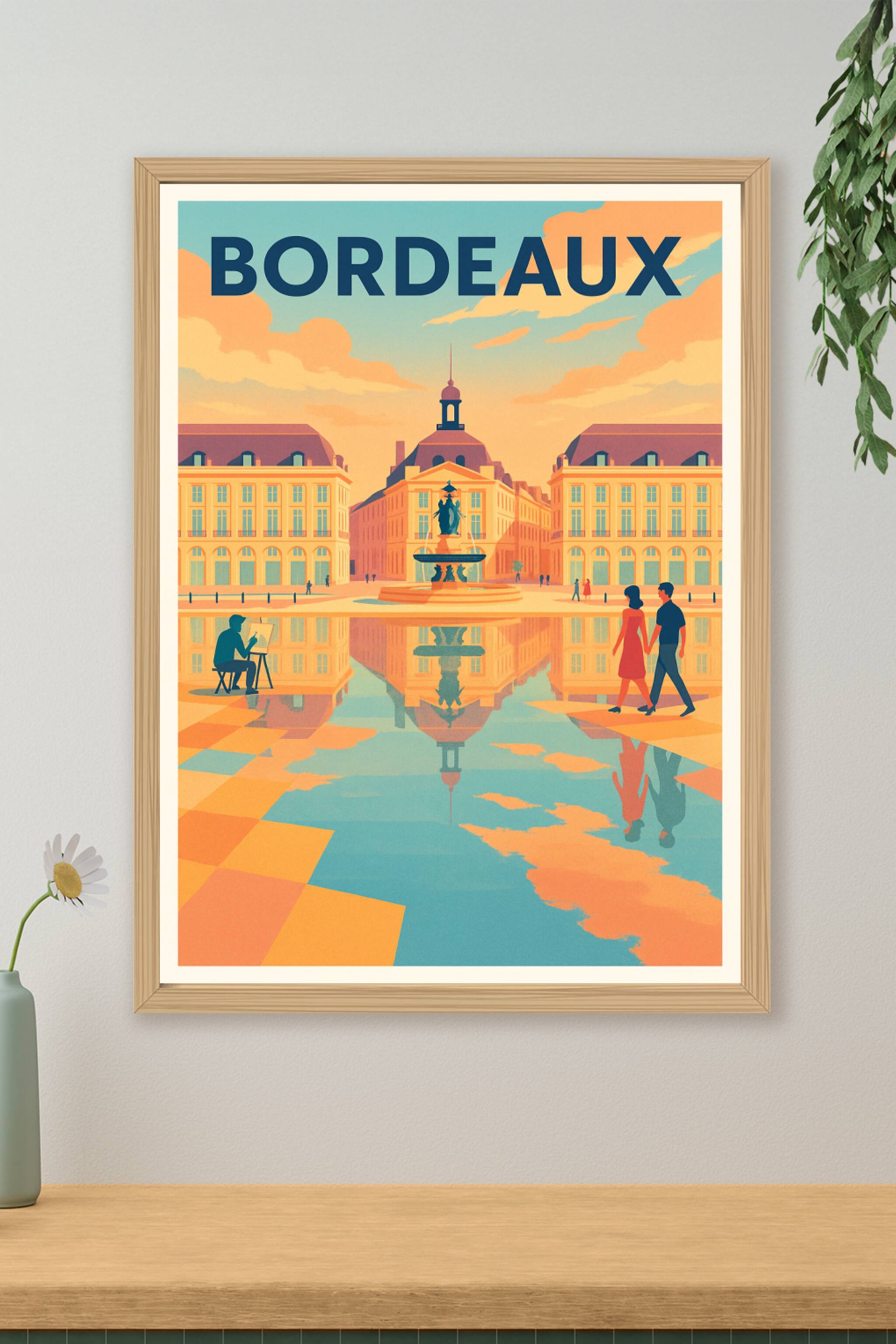 Affiche de Bordeaux - Reflets artistiques et charme historique