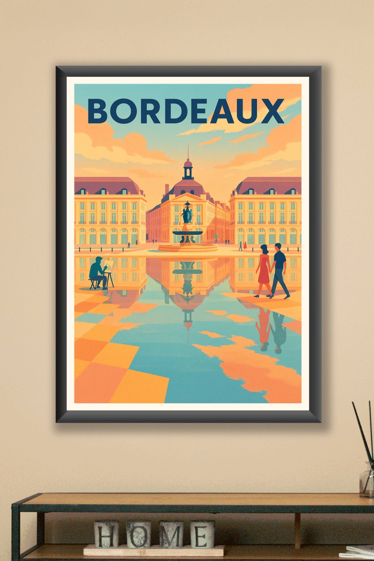 Affiche de Bordeaux - Reflets artistiques et charme historique