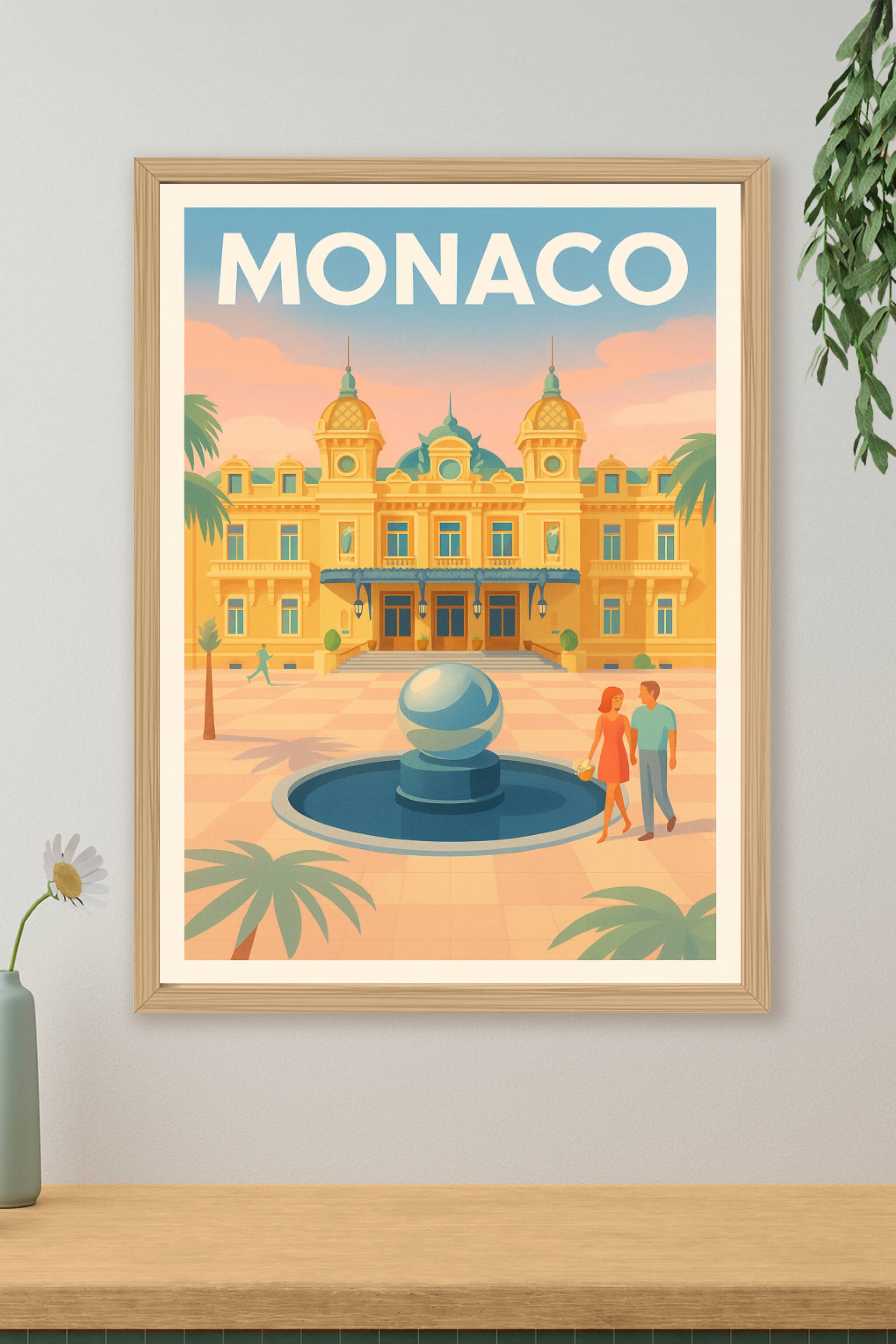 Affiche de Monaco - Élégance et romance en Méditerranée
