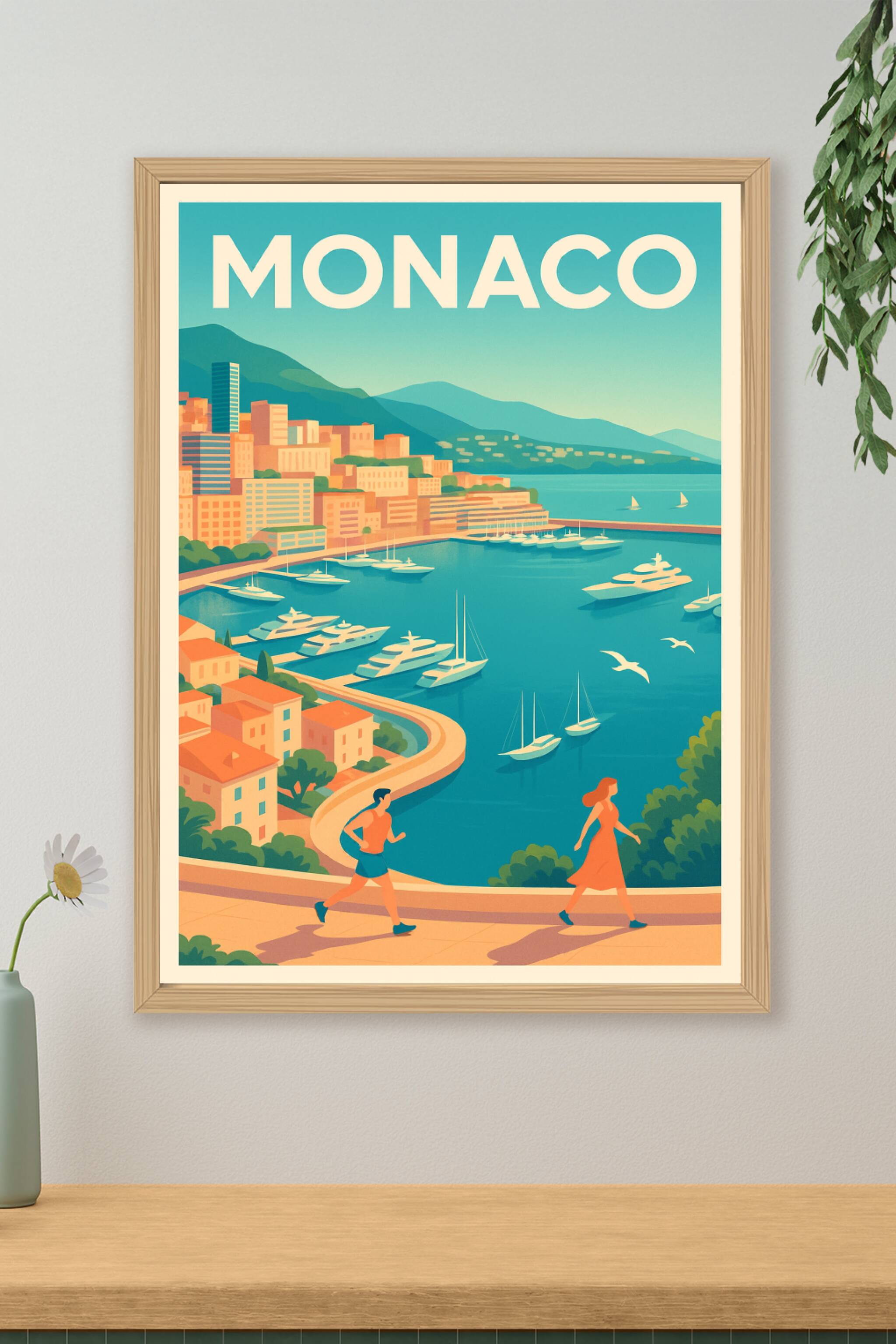Affiche de Monaco - Élégance et charme méditerranéen
