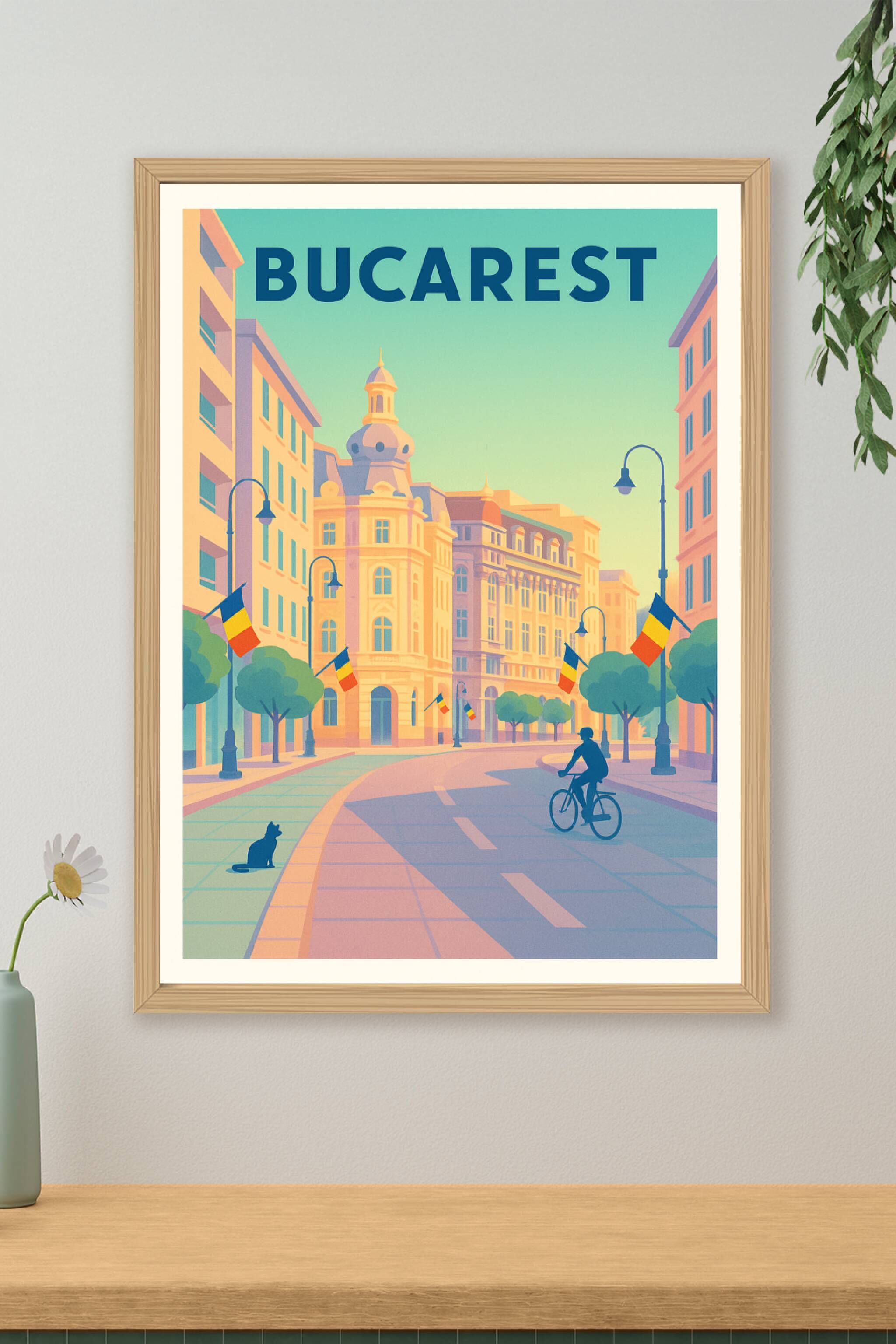 Affiche de Bucarest - Promenade en douceur dans la capitale roumaine