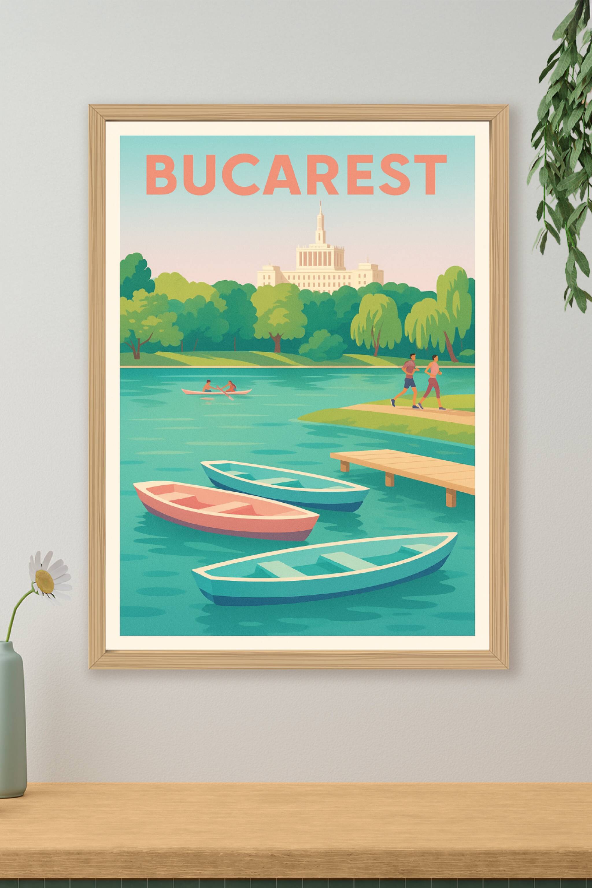 Affiche de Bucarest - Évasion sur les eaux paisibles