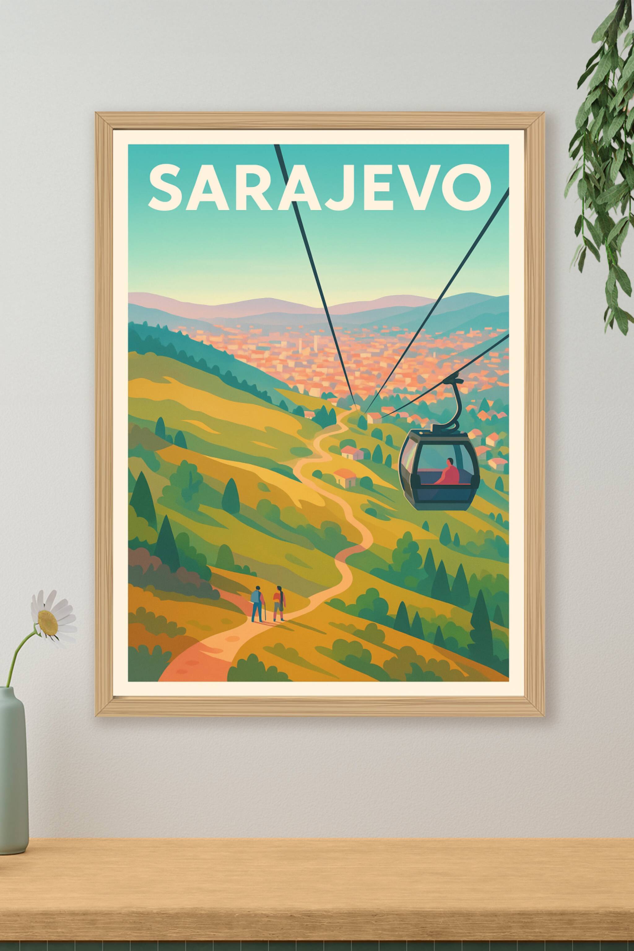 Affiche de Sarajevo - Évasion entre nature et panorama urbain
