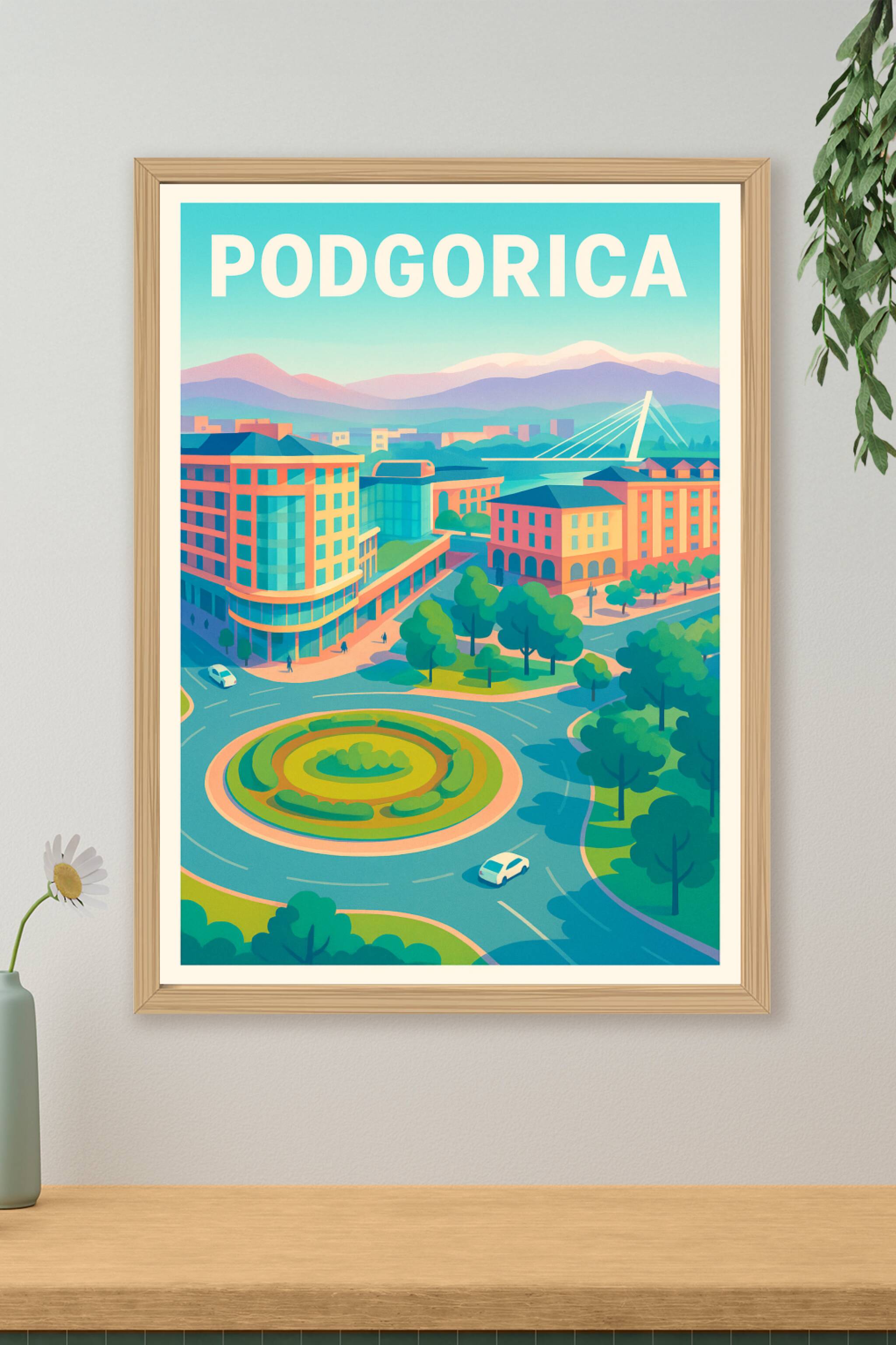 Affiche de Podgorica - L'harmonie urbaine au cœur du Monténégro
