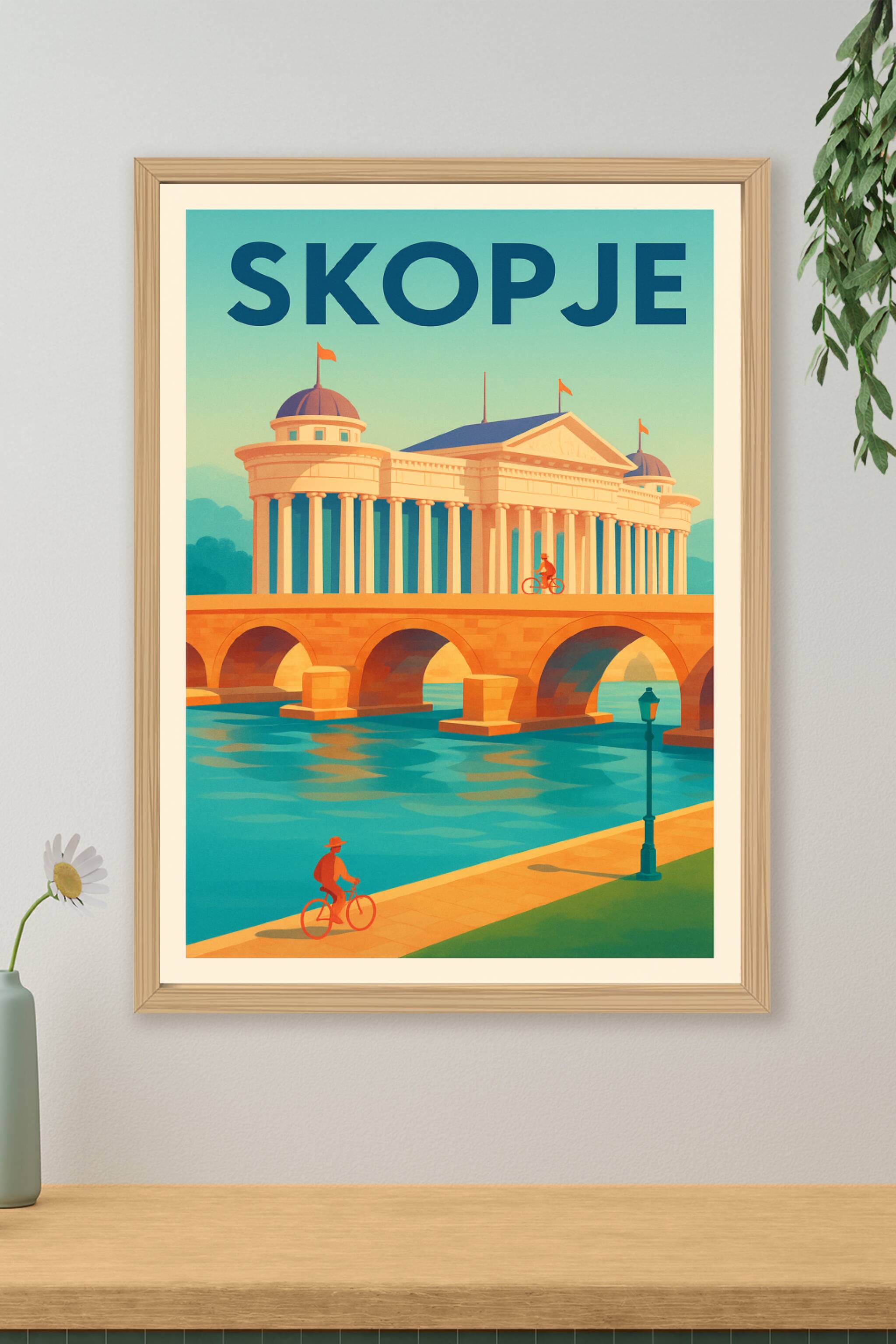 Affiche de Skopje - Charme historique au fil de l'eau