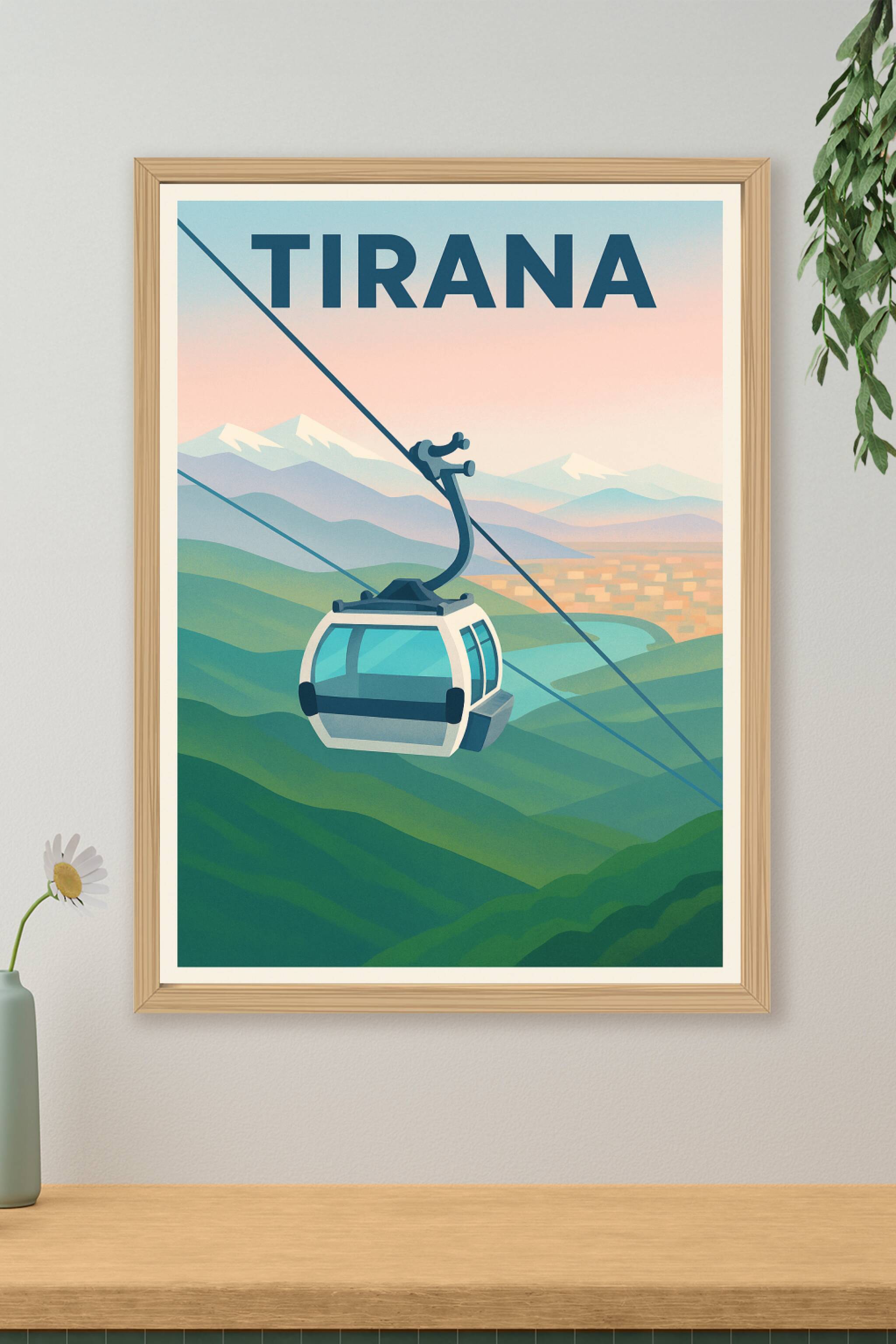 Affiche de Tirana - Voyage aérien au cœur des montagnes
