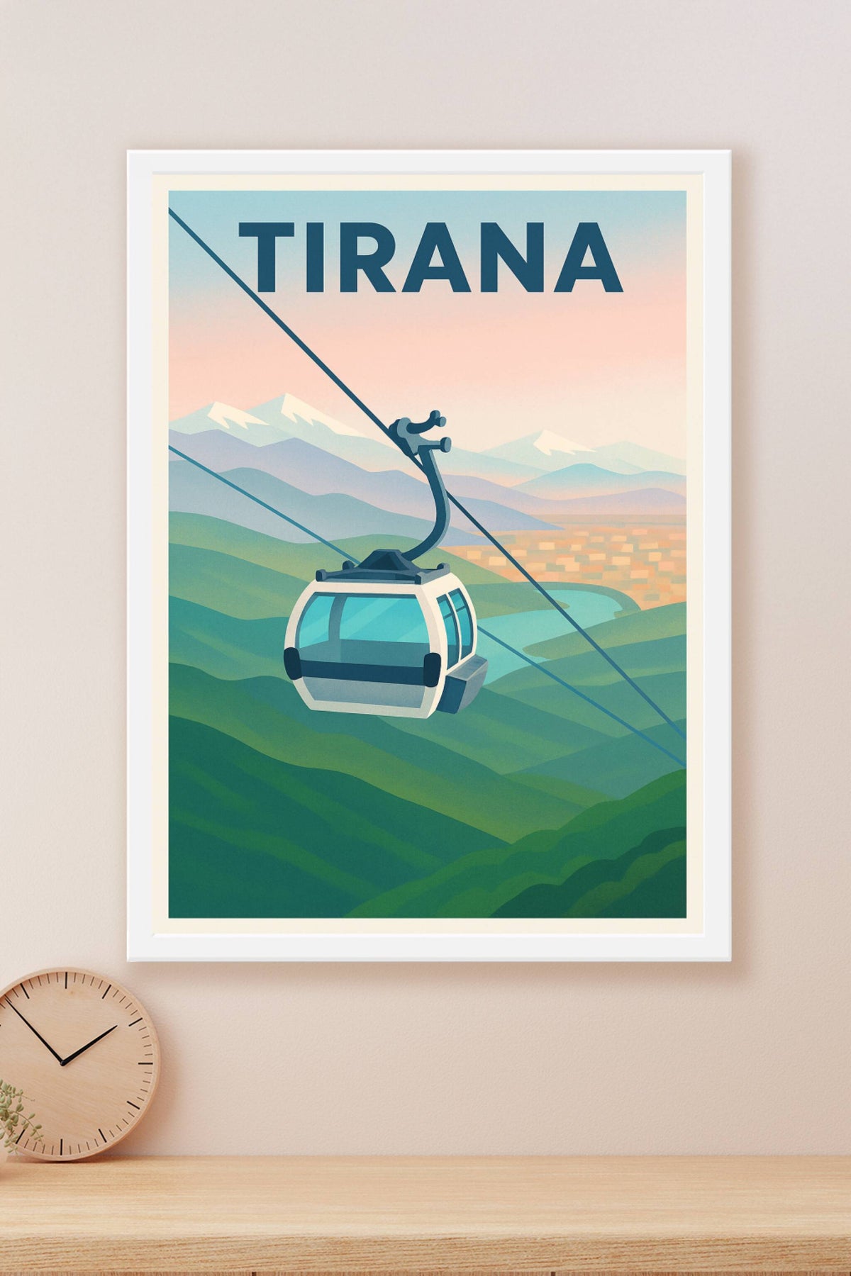 Affiche de Tirana - Voyage aérien au cœur des montagnes