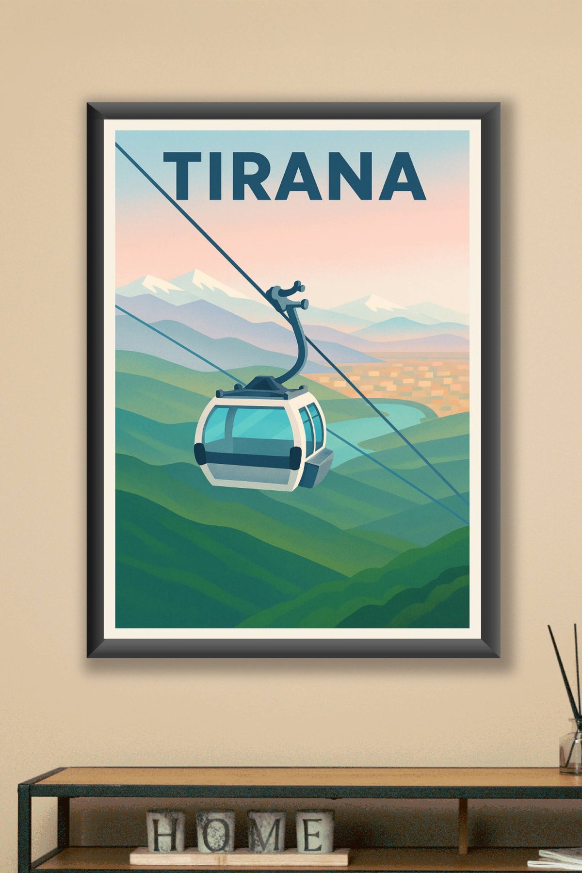 Affiche de Tirana - Voyage aérien au cœur des montagnes