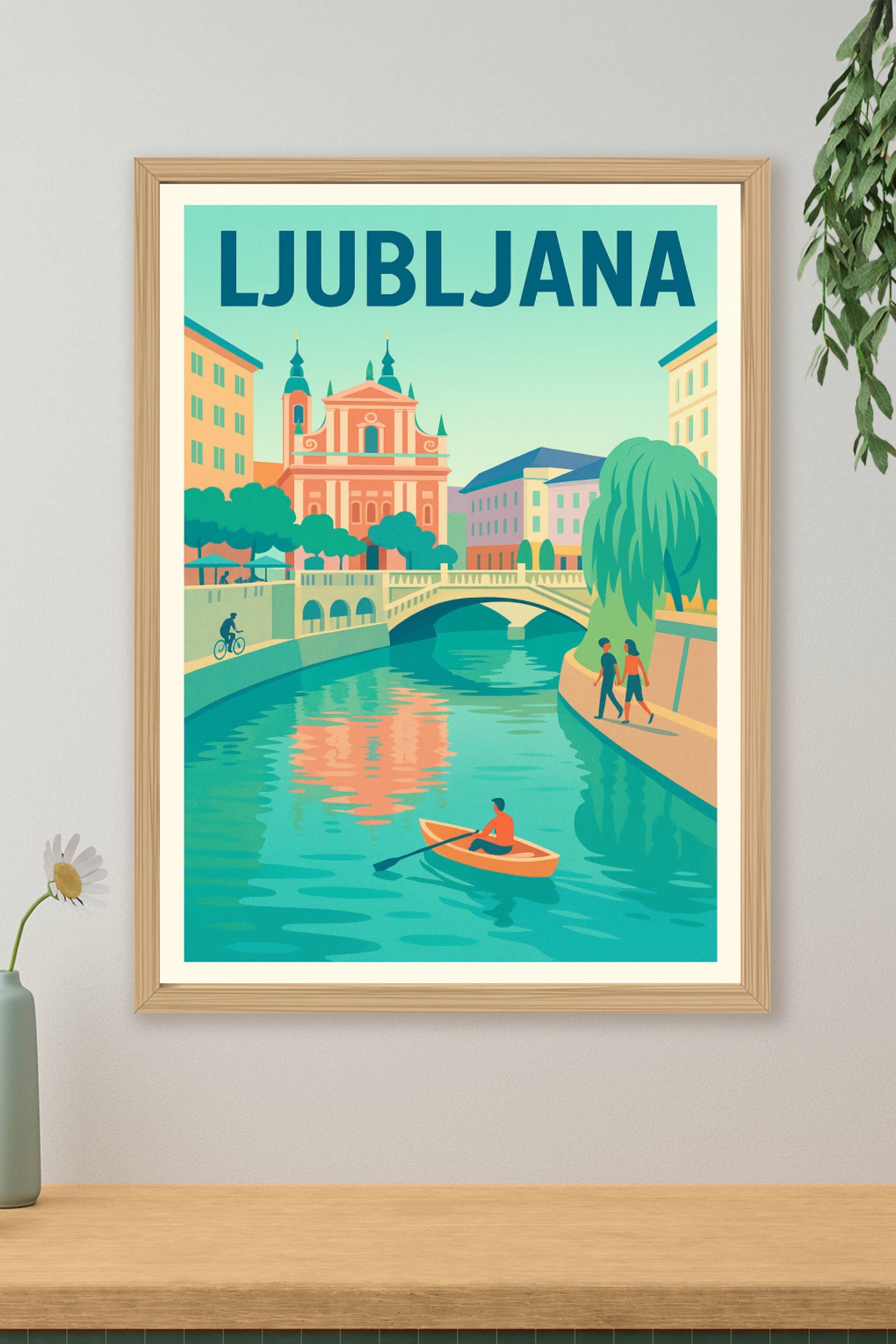 Affiche de Ljubljana - Charme et sérénité au fil de la rivière