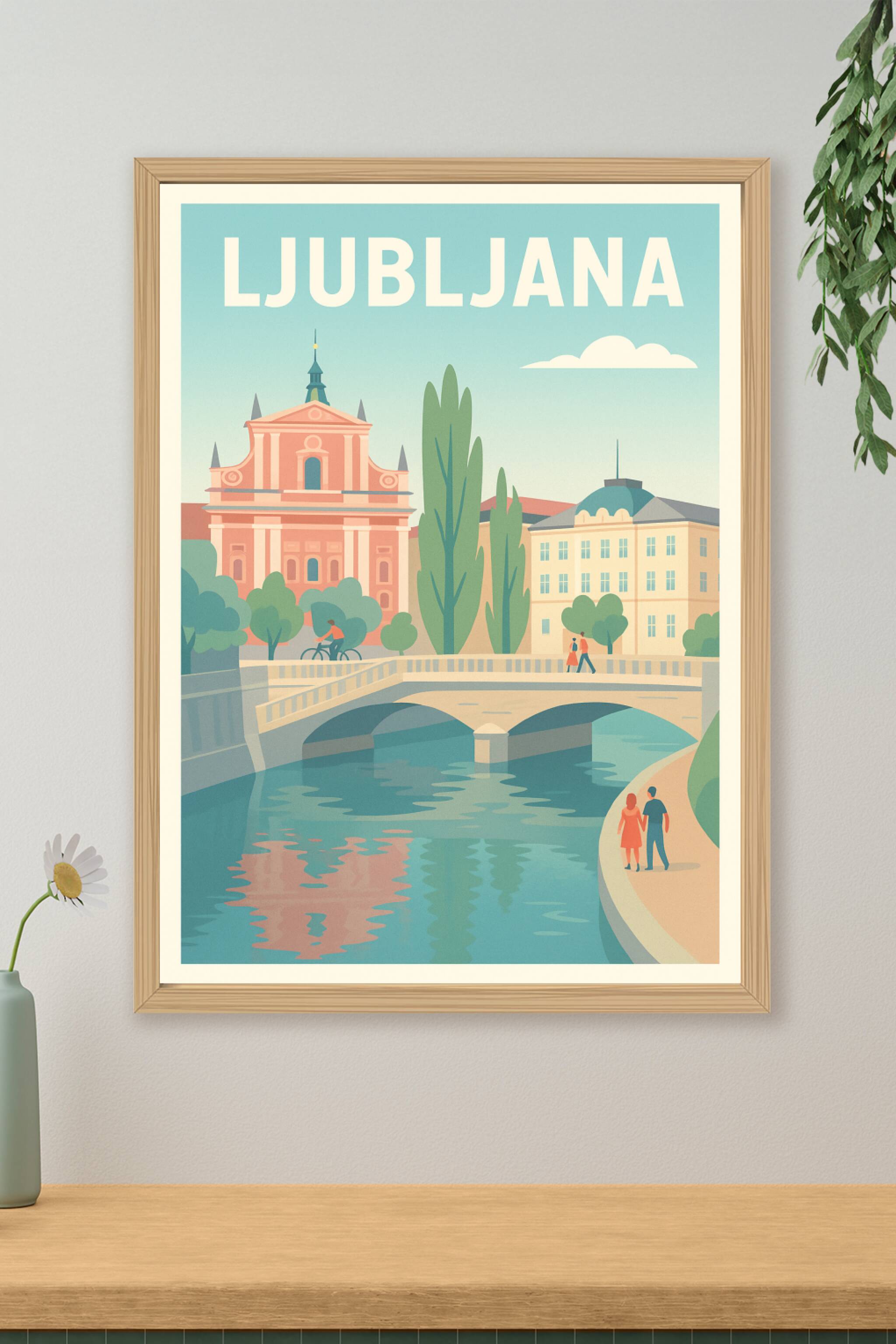 Affiche de Ljubljana - Balade romantique au fil de la rivière