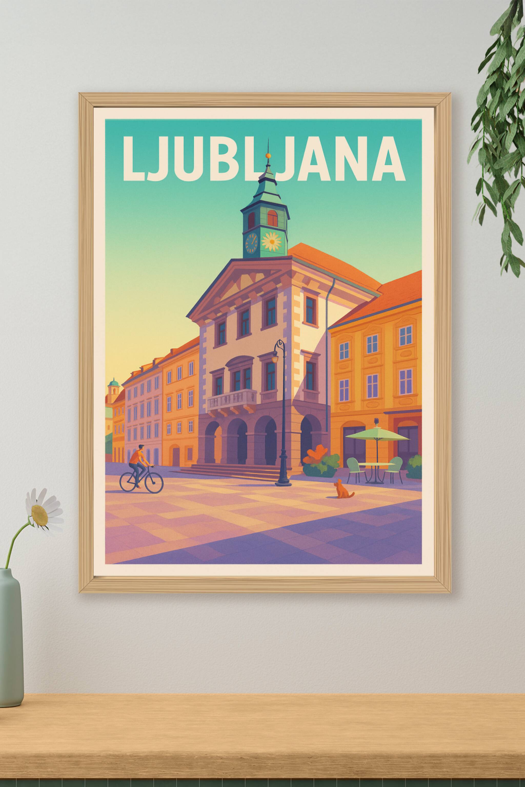 Affiche de Ljubljana - Charme et sérénité au cœur de la capitale slovène
