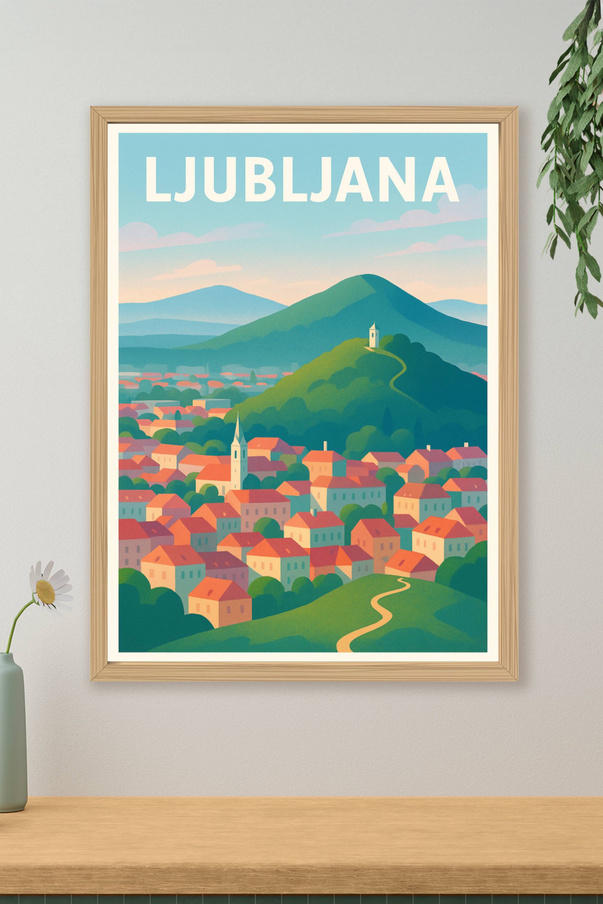 Affiche de Ljubljana - Harmonie paisible au cœur des collines slovènes