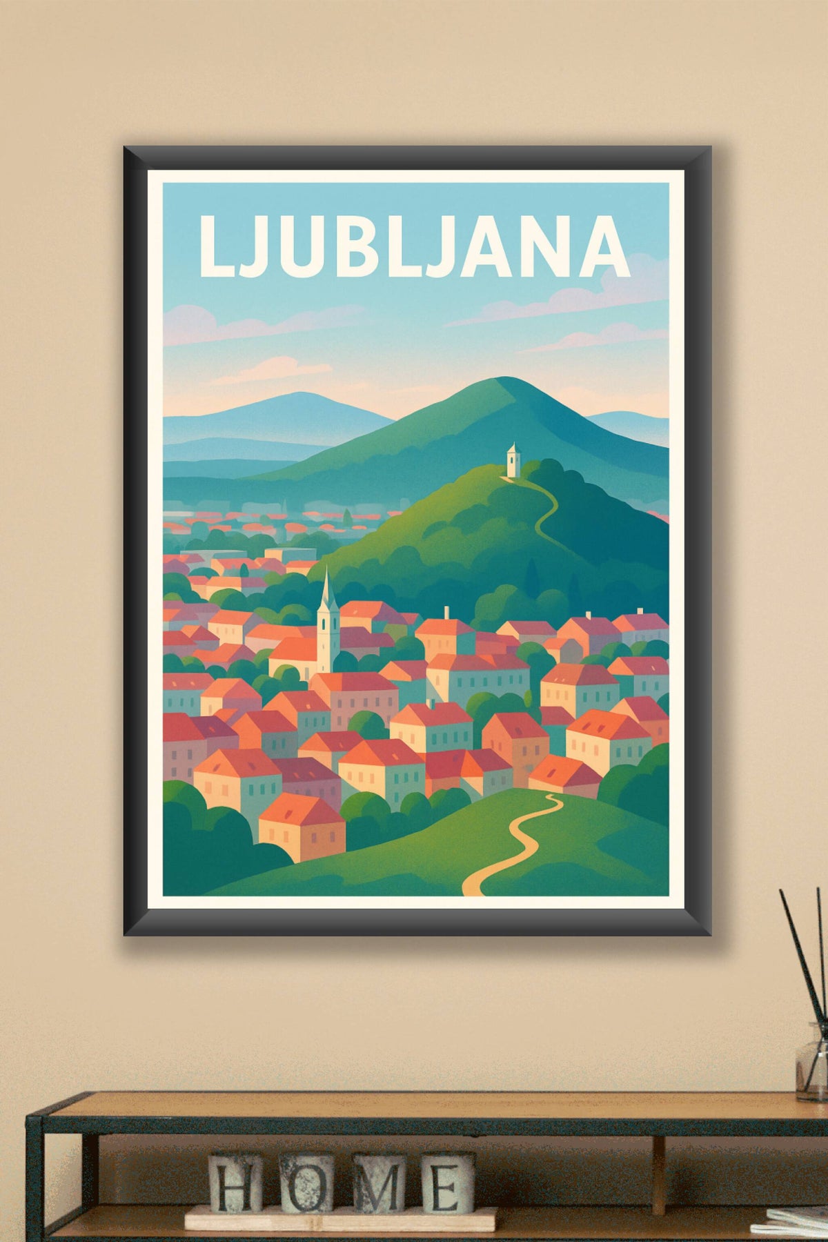 Affiche de Ljubljana - Harmonie paisible au cœur des collines slovènes