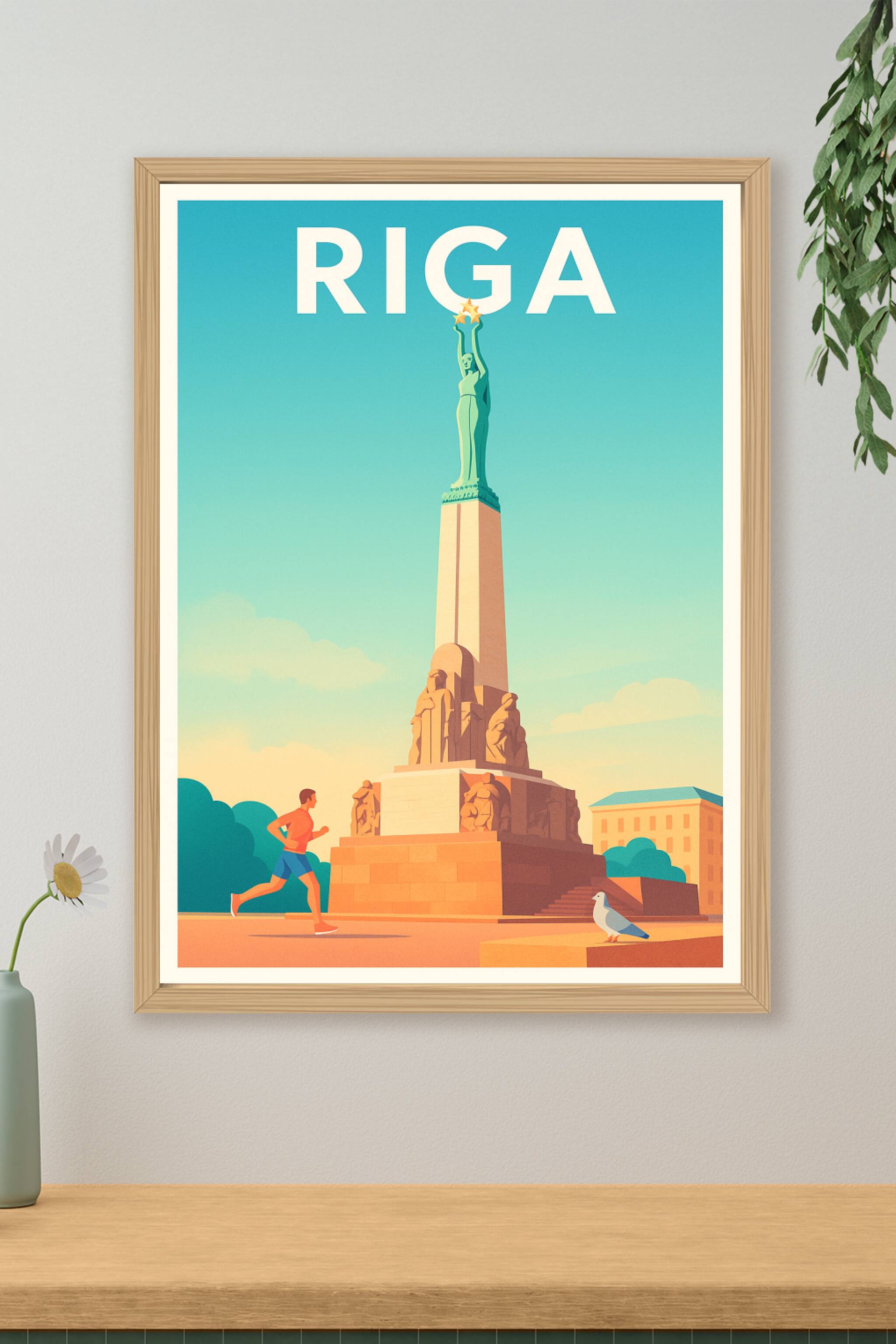 Affiche de Riga - Monument emblématique et ambiance urbaine