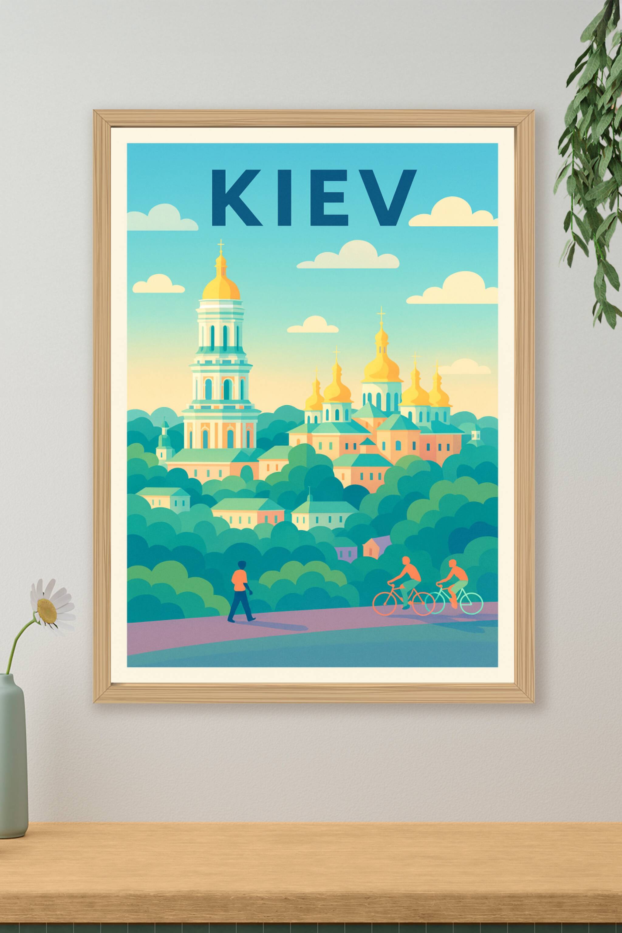 Affiche de Kiev - Harmonie entre nature et architecture dorée