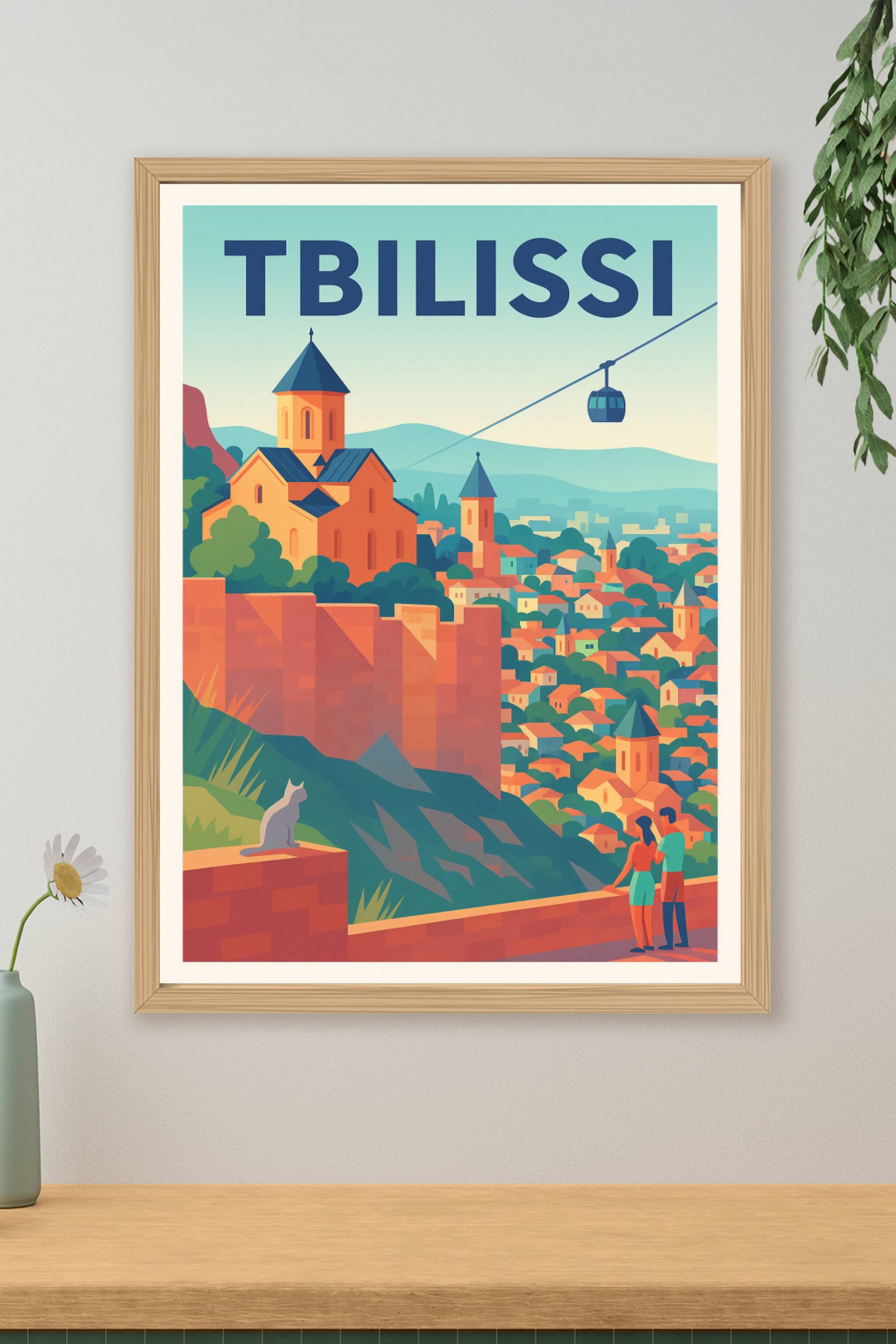 Affiche de Tbilissi - Vue emblématique sur la ville historique