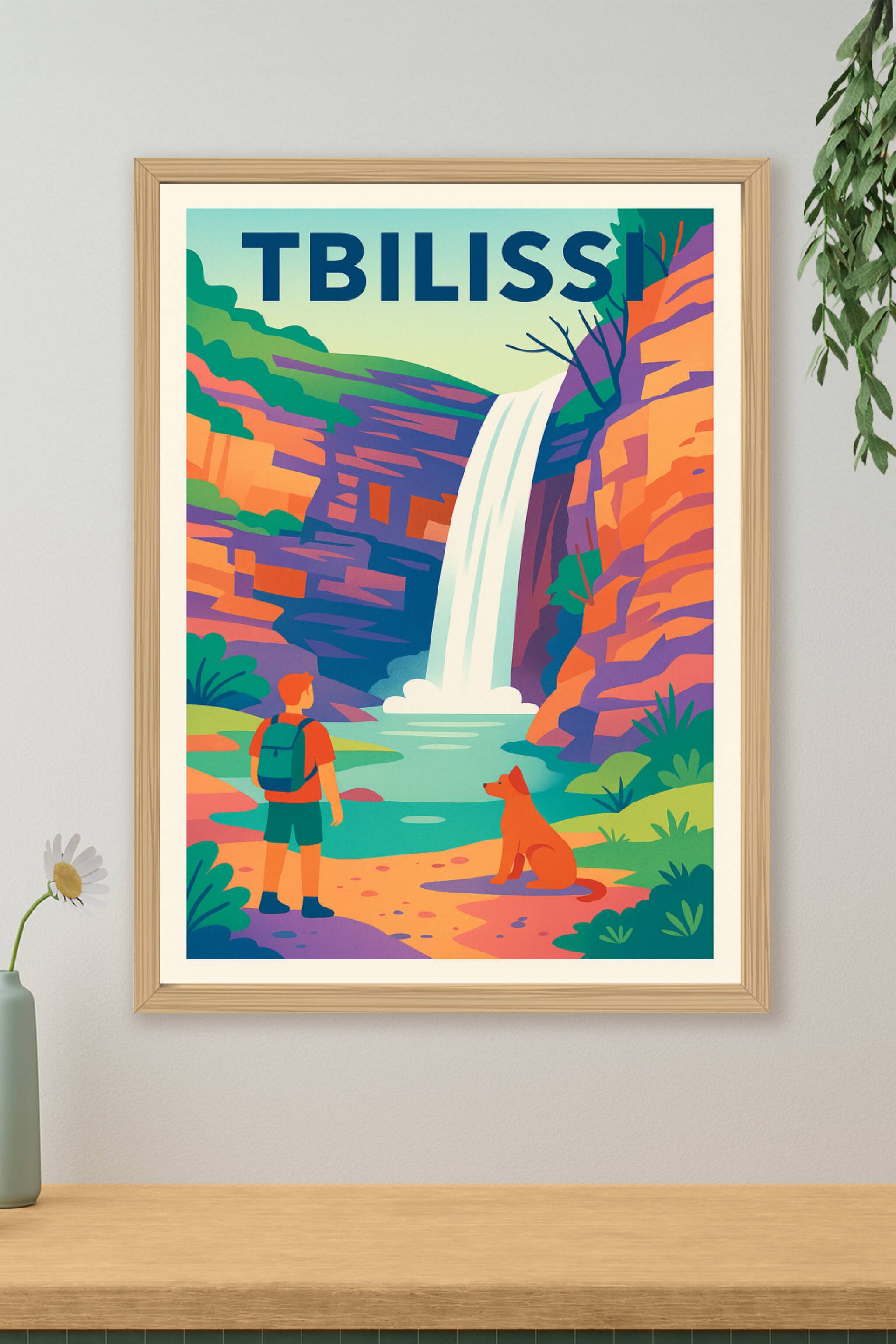 Affiche de Tbilissi - Évasion nature et cascade apaisante
