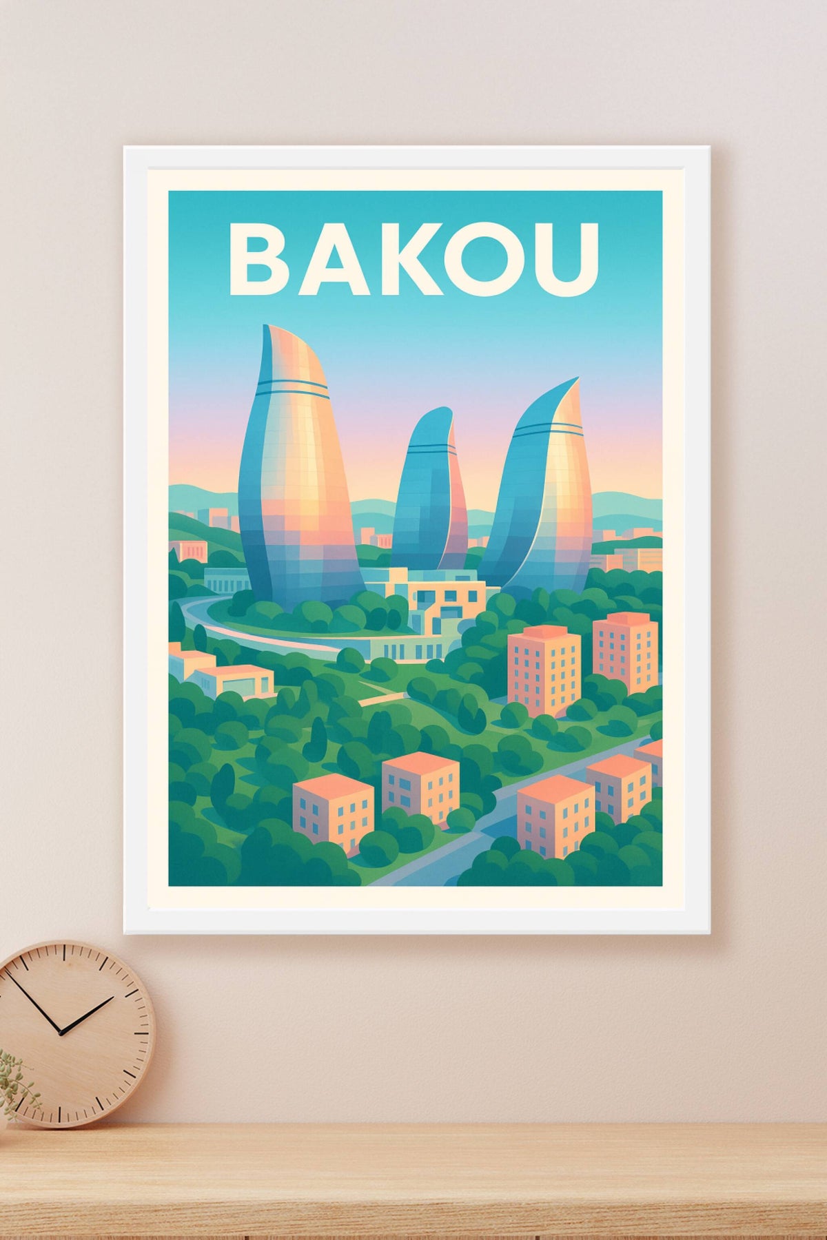 Affiche de Bakou - L'élégance futuriste entre nature et architecture
