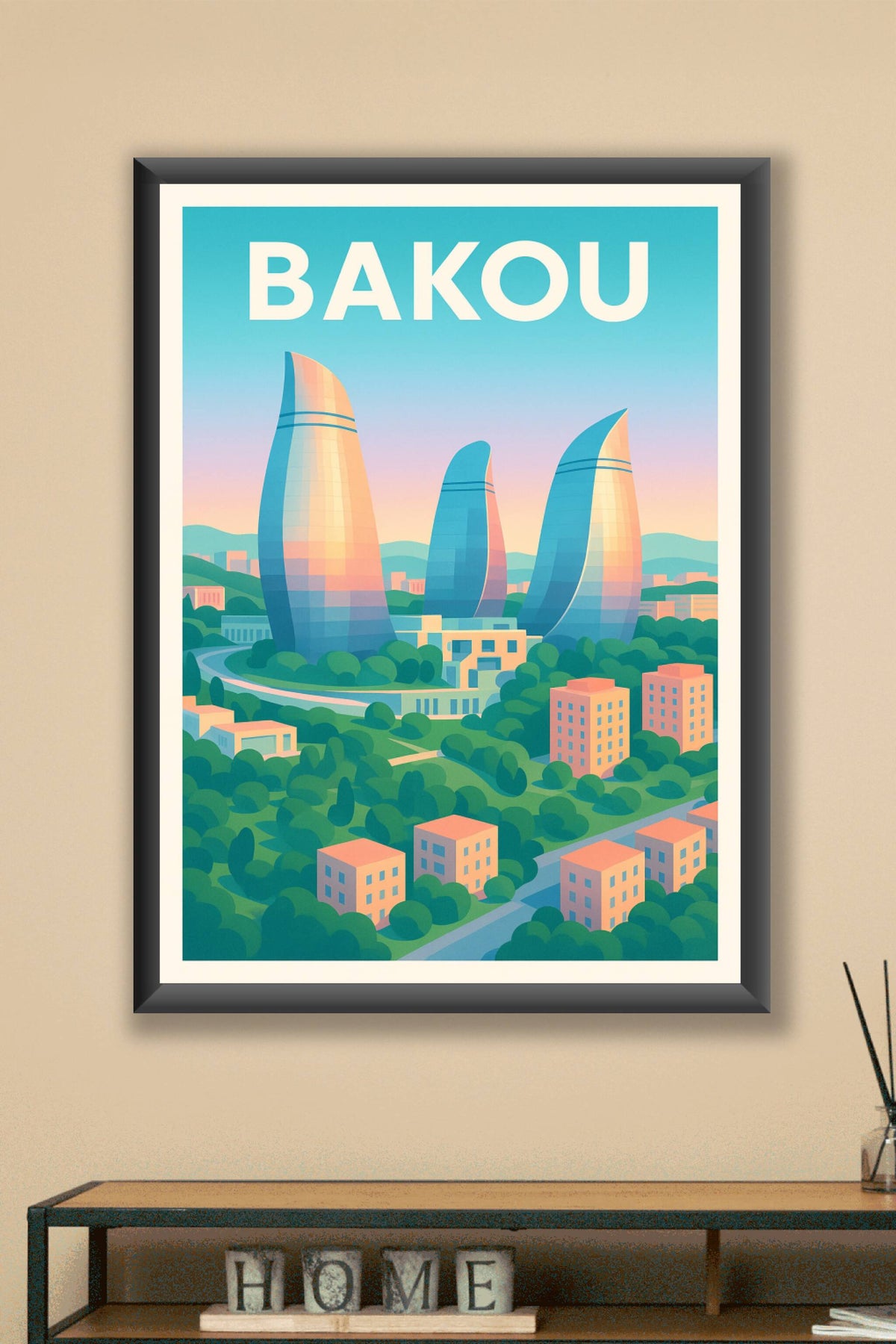 Affiche de Bakou - L'élégance futuriste entre nature et architecture